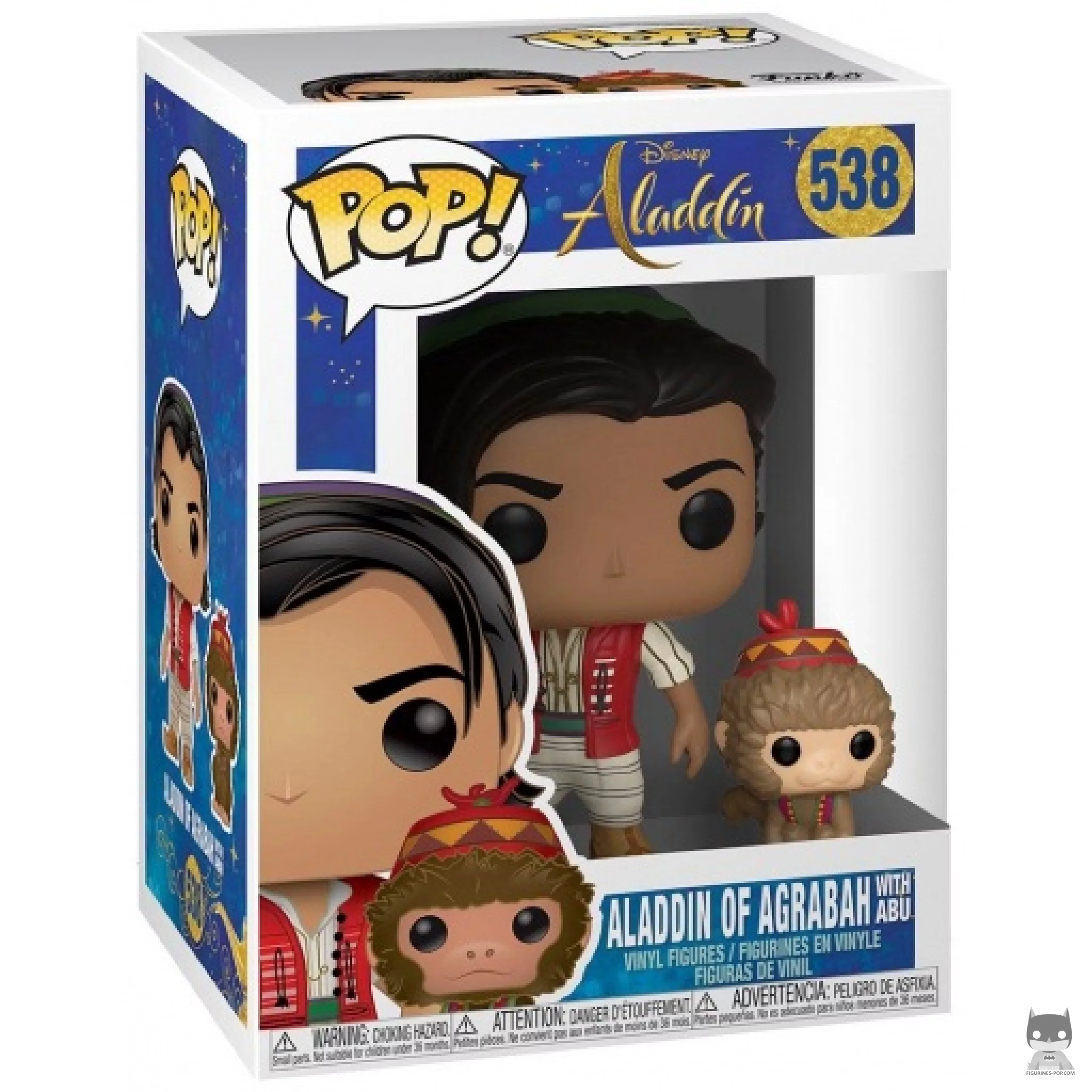 Figura Funko Pop! Aladdin de Agrabah con Abu en su caja