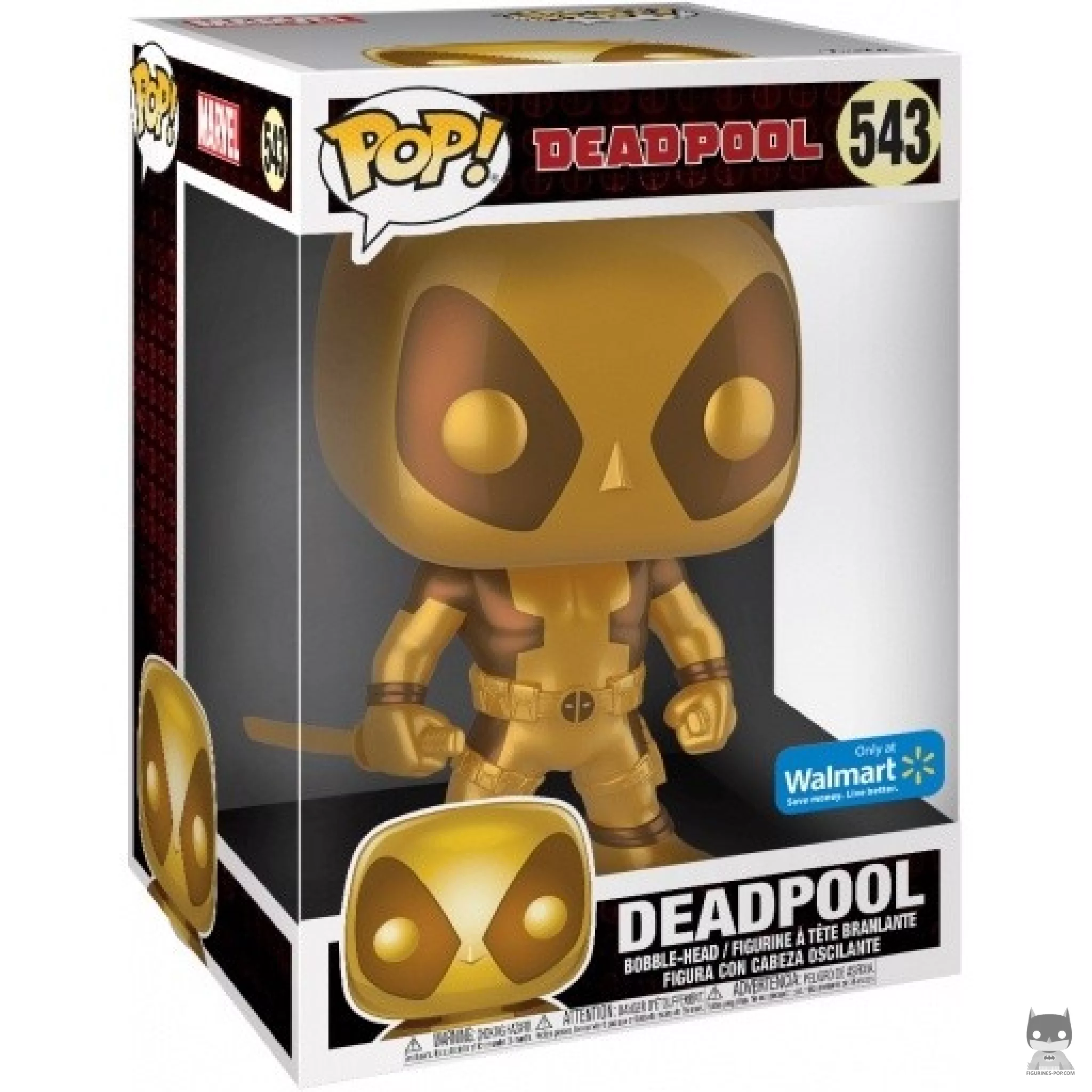 Figura Funko Pop! Deadpool (Dorado) (Supersized) en su caja