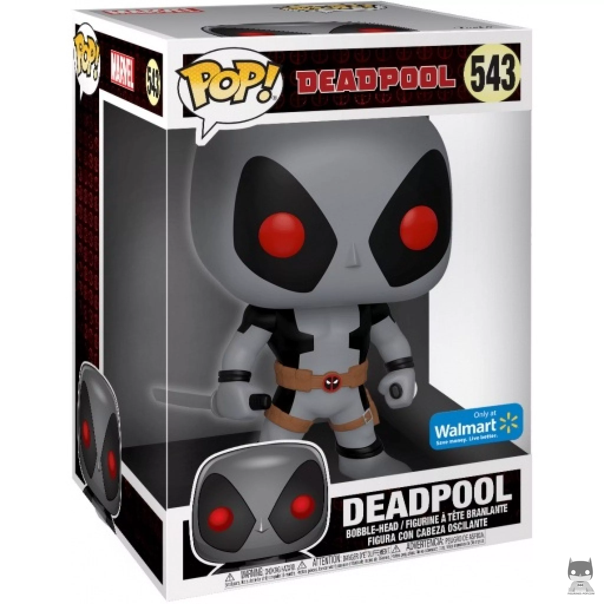 Figura Funko Pop! Deadpool (Gris) (Supersized) en su caja