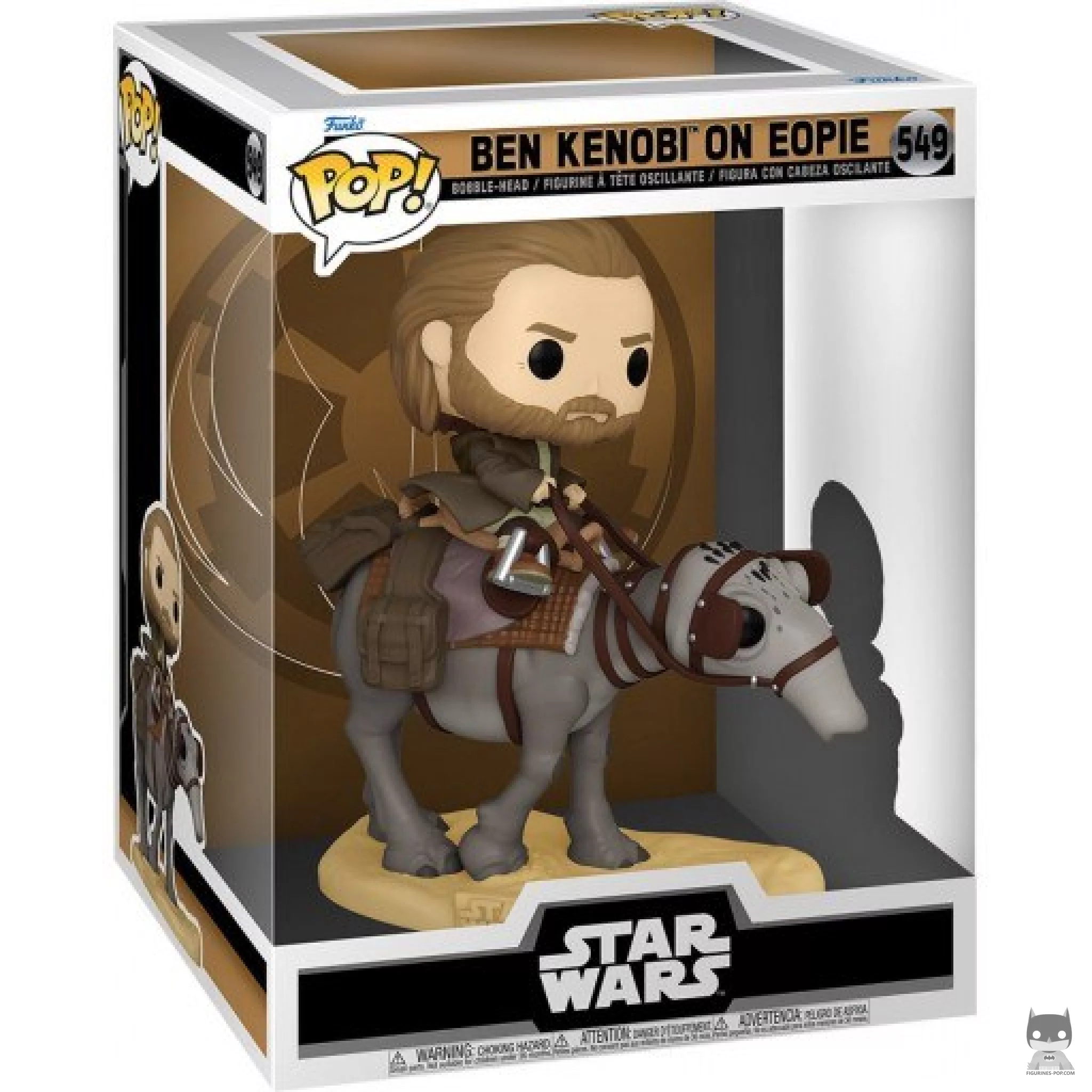 Figura Funko Pop! Ben Kenobi en un eopie en su caja