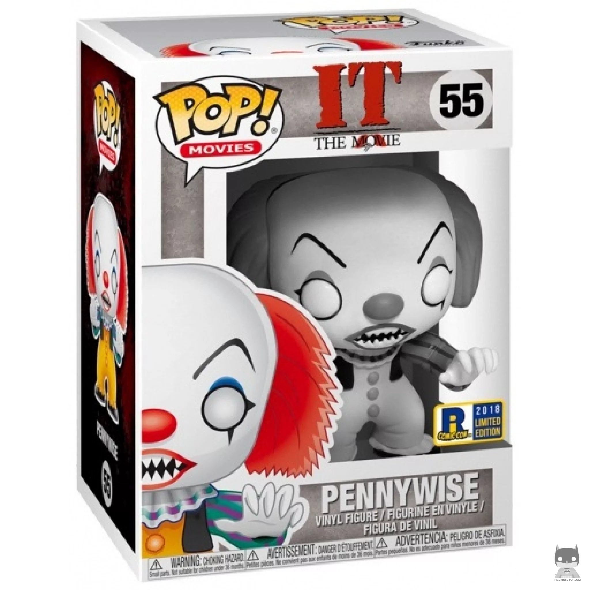 Figura Funko Pop! Pennywise (Blanco y negro) en su caja