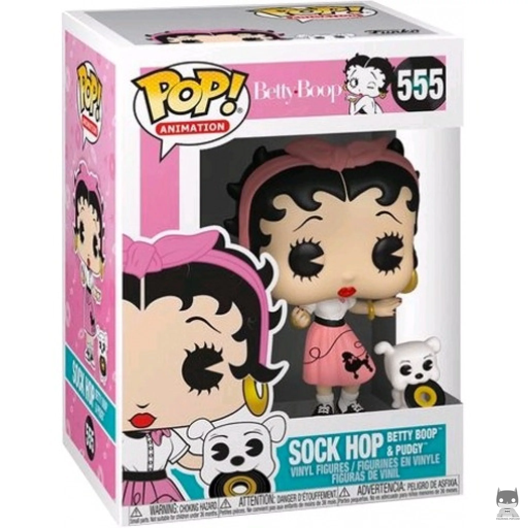 Figura Funko Pop! Betty Boop & Pudgy Sock Hop en su caja