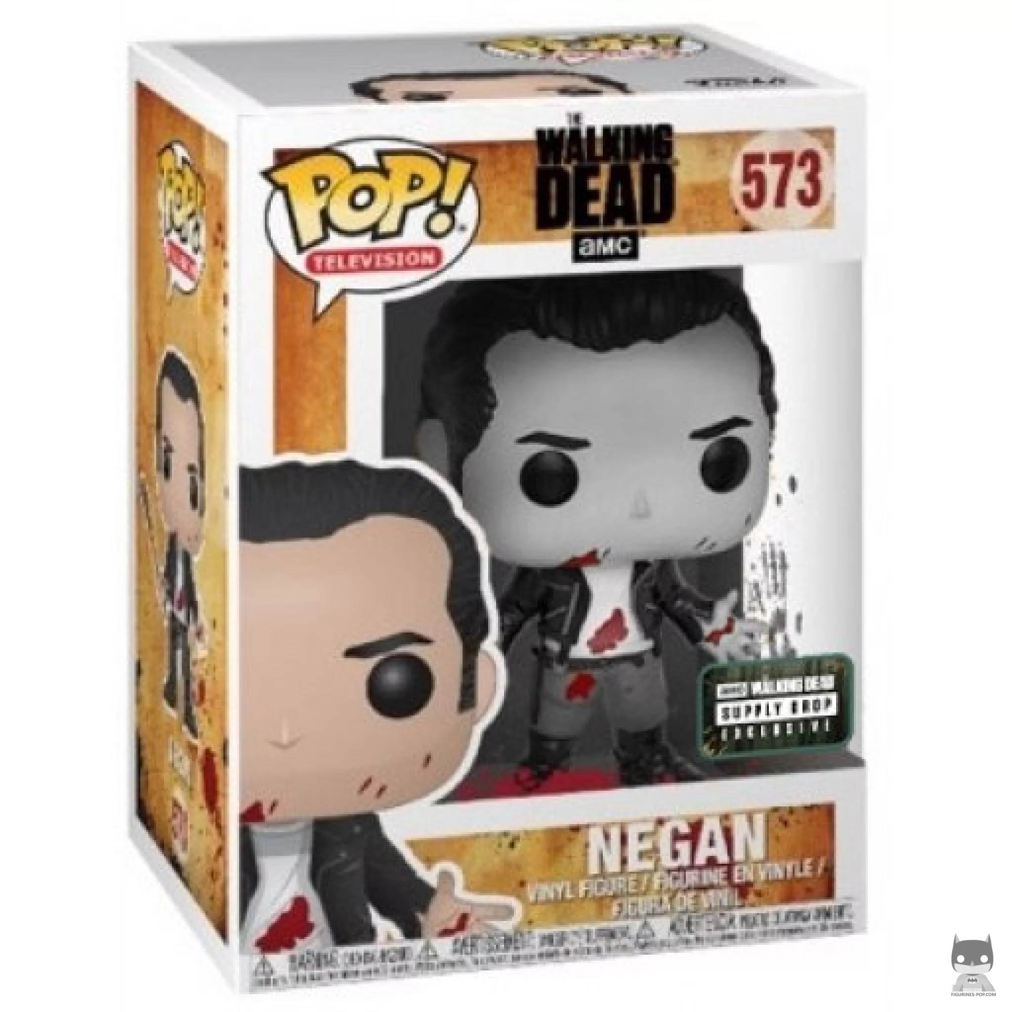 Figura Funko Pop! Negan afeitado (Blanco y negro) en su caja