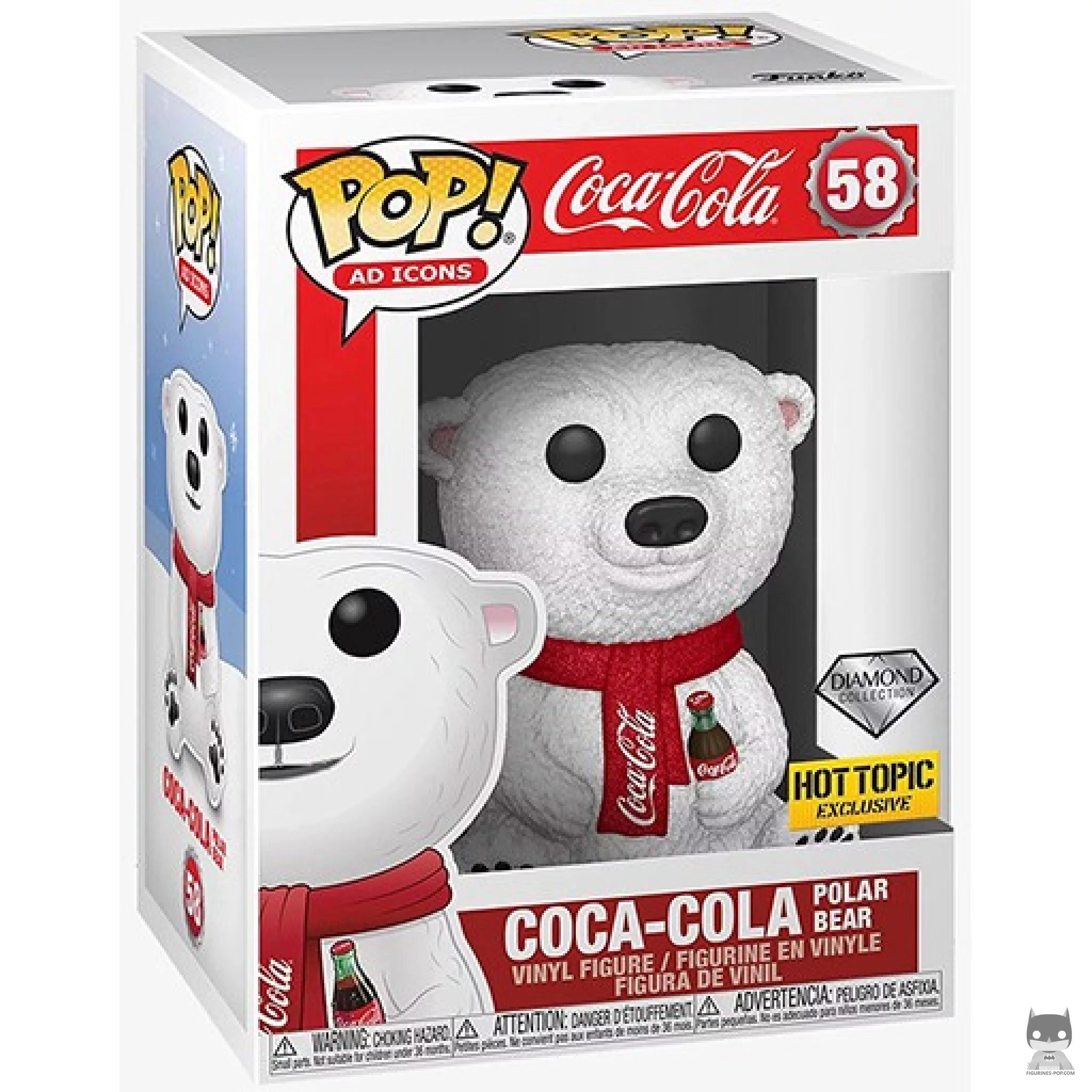 Figura Funko Pop! Oso polar de Coca-Cola (Purpurina de diamante) en su caja