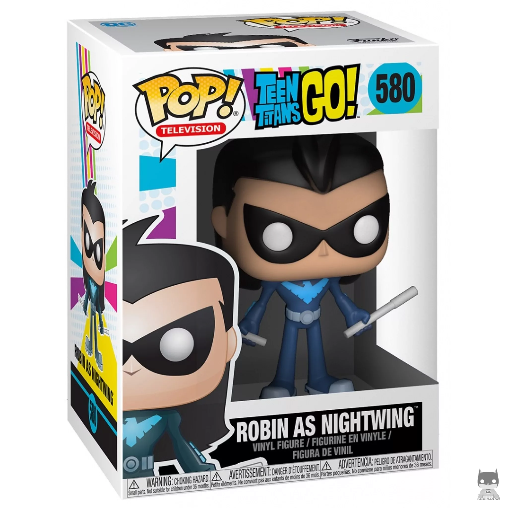 Figura Funko Pop! Robin como Nightwing en su caja
