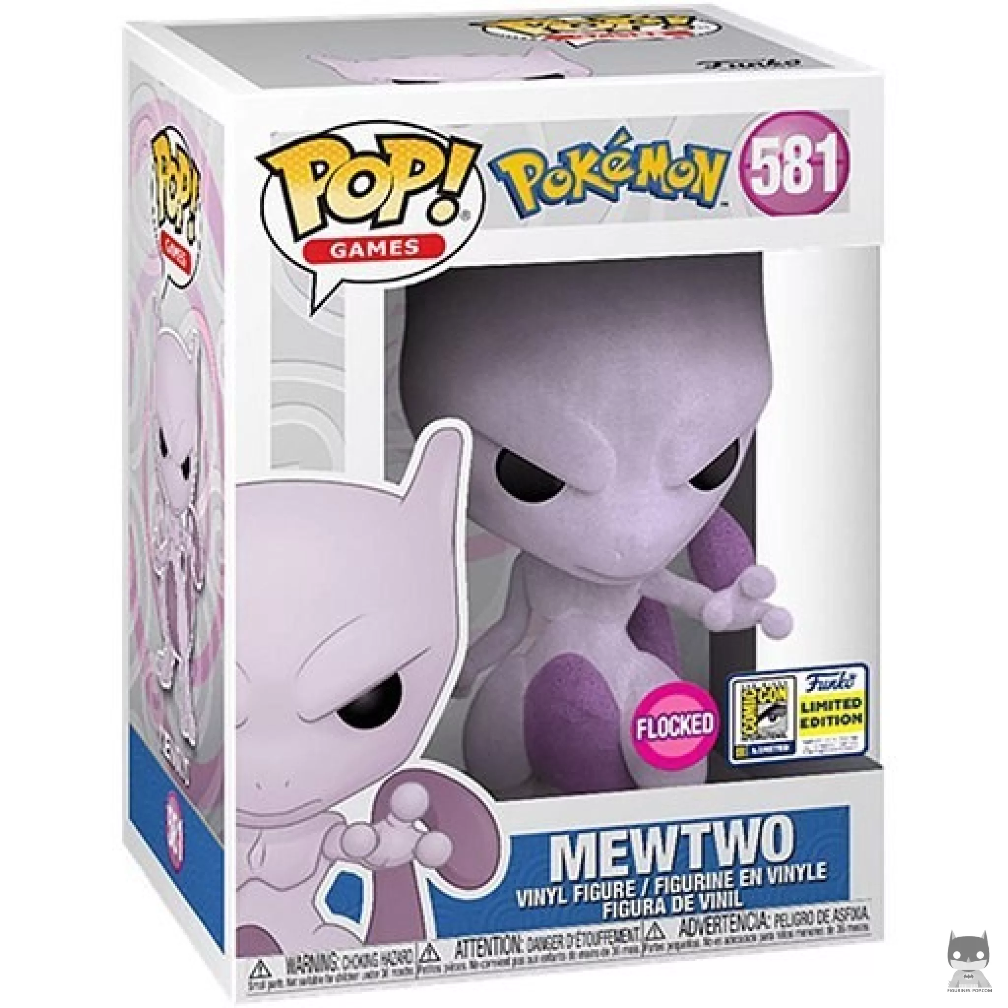 Figura Funko Pop! Mewtwo (Flocado) en su caja