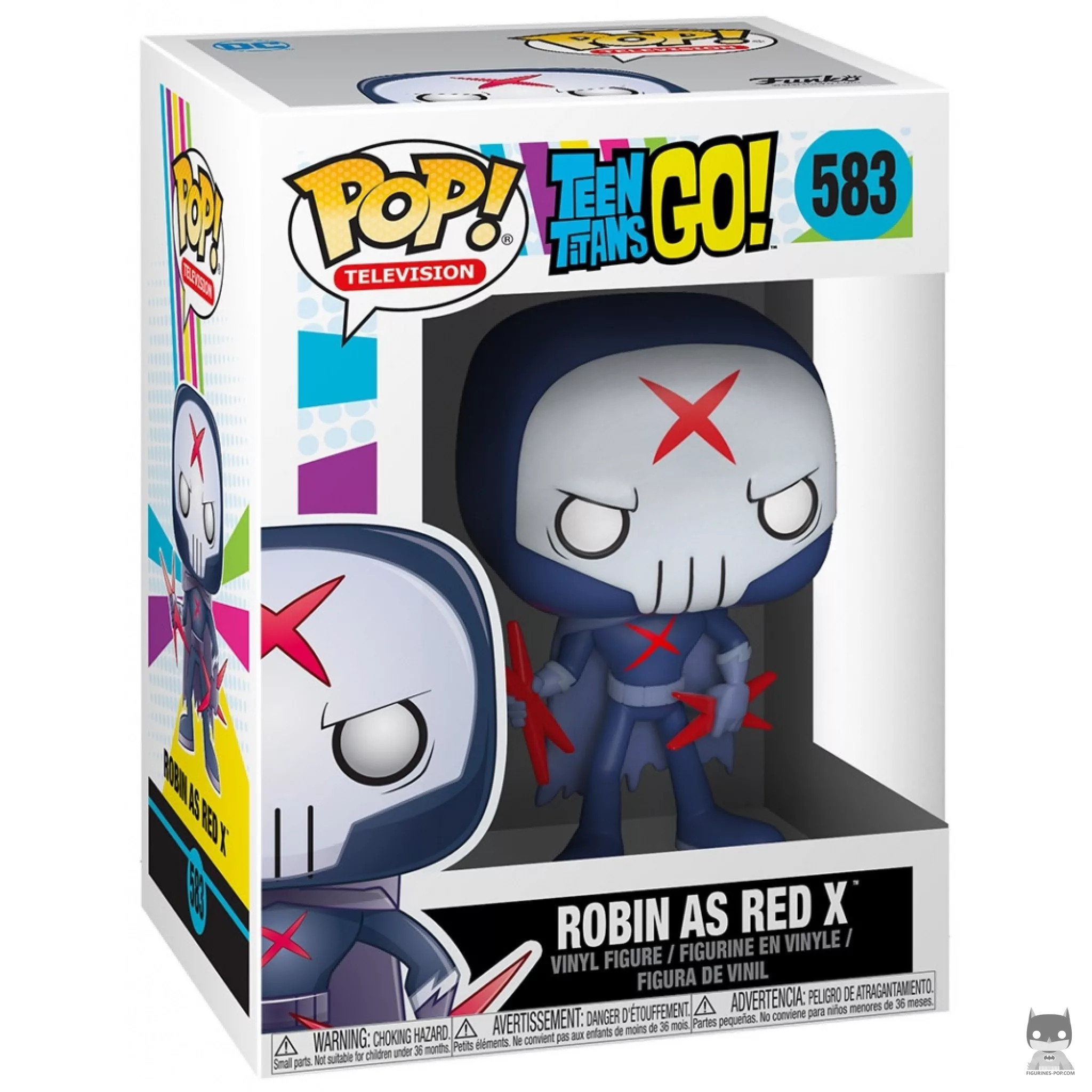 Figura Funko Pop! Robin como Red X en su caja