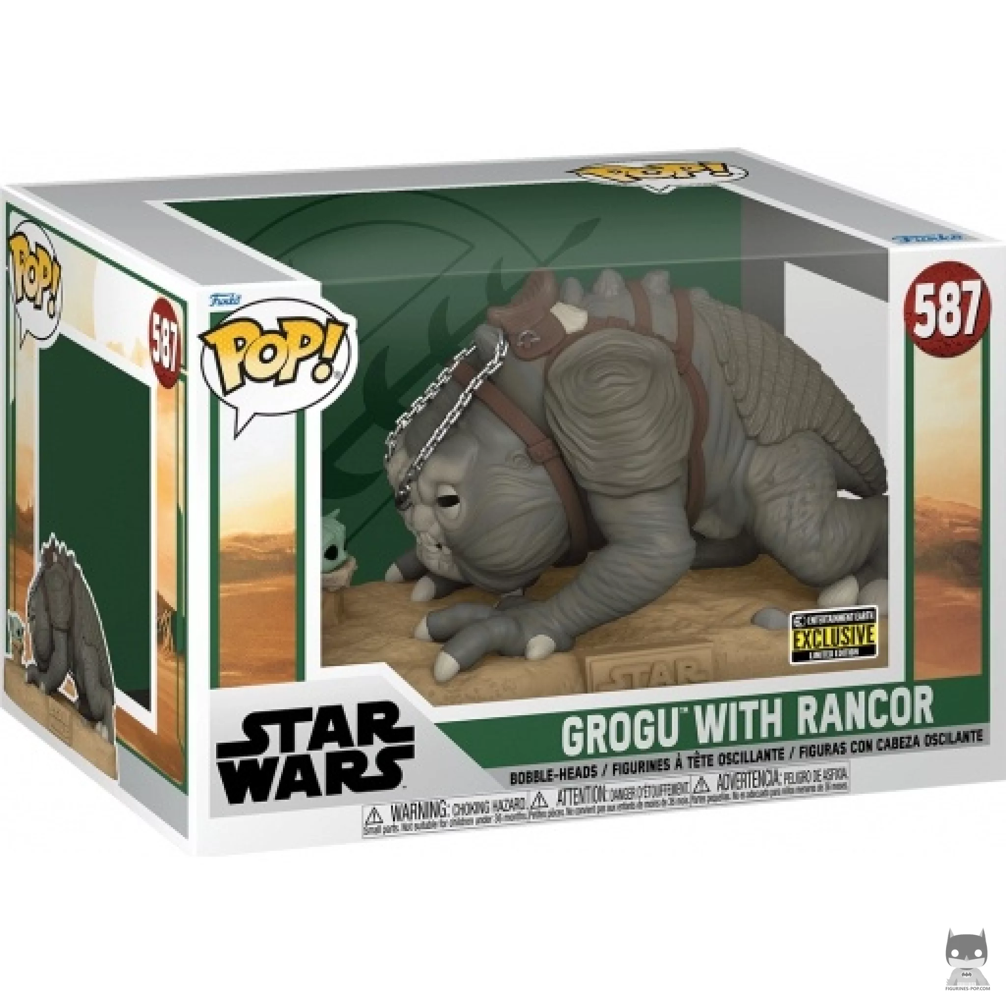 Figura Funko Pop! Grogu con Rancor en su caja