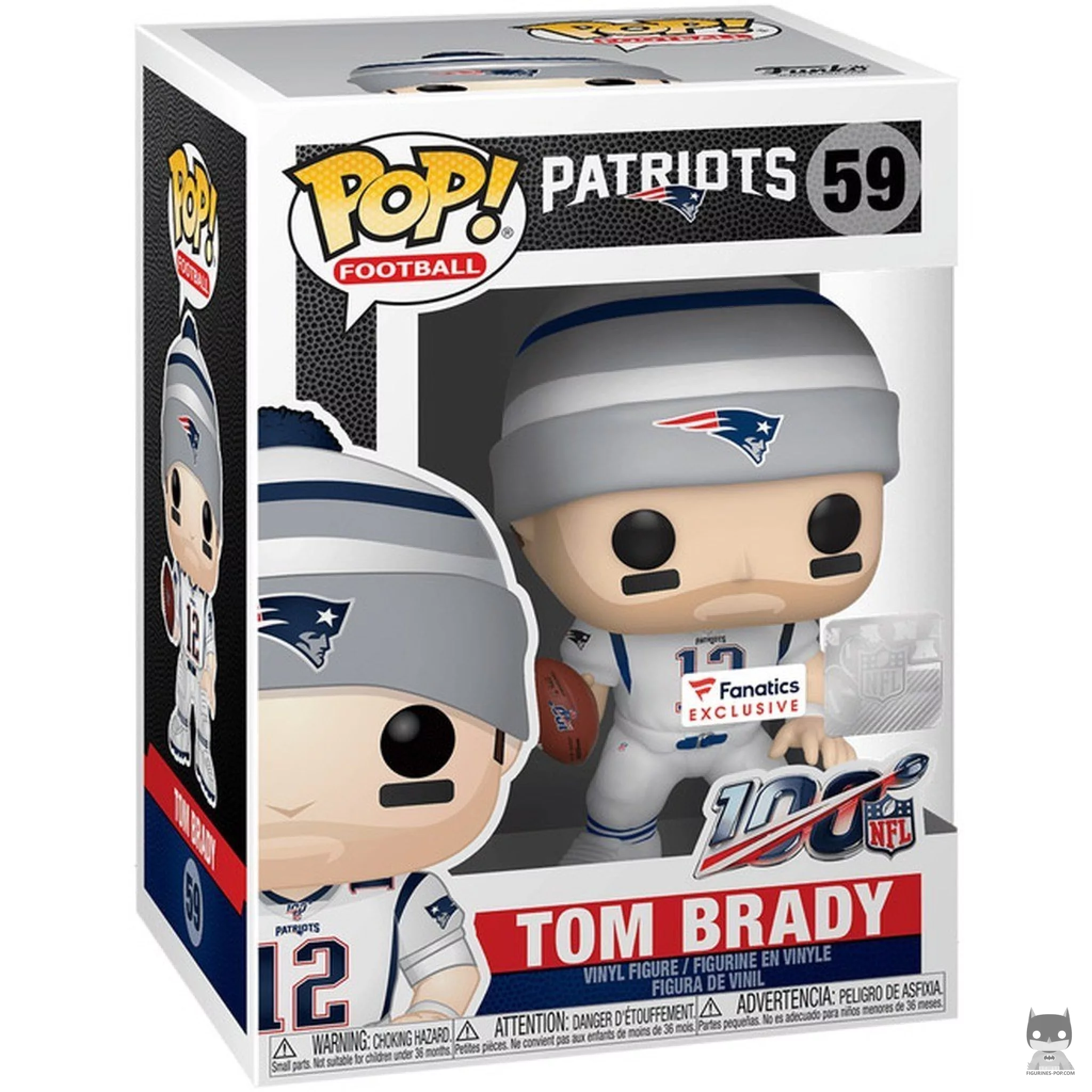 Figura Funko Pop! Tom Brady (Camiseta blanca) en su caja