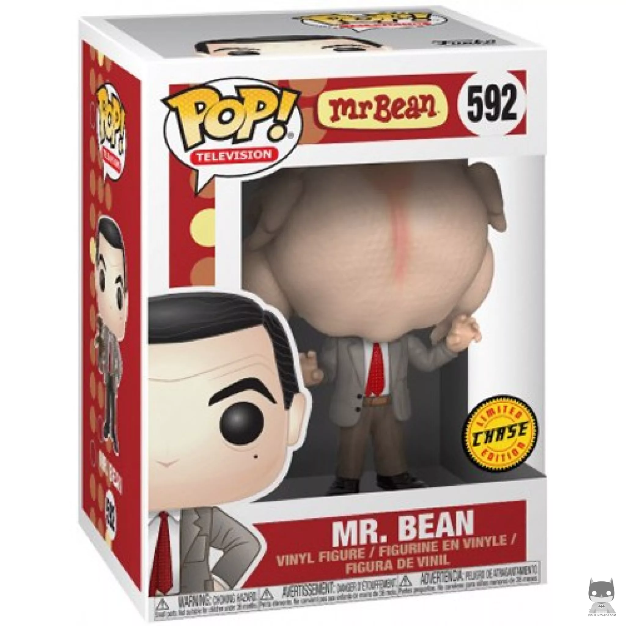Figura Funko Pop! Mr. Bean (con cabeza de pavo) (Chase) en su caja
