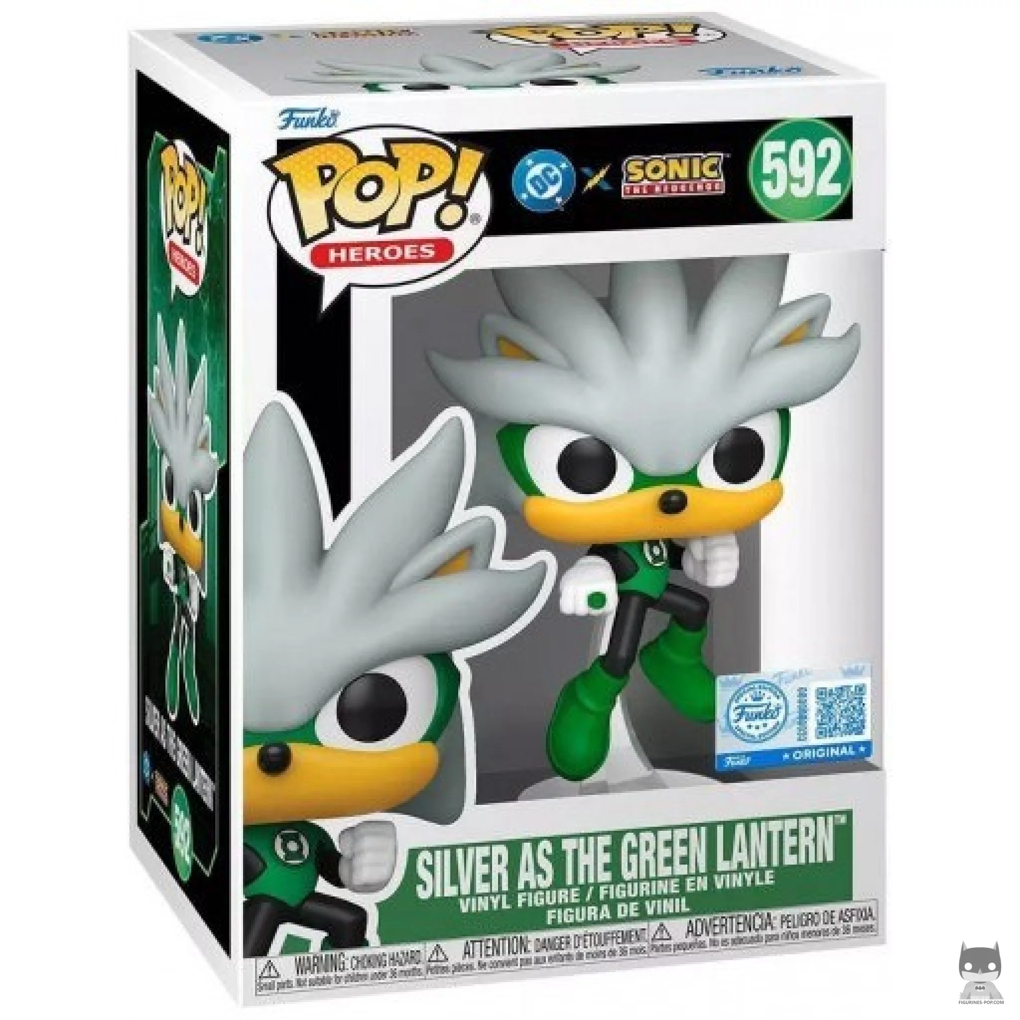 Figura Funko Pop! Silver como Linterna Verde en su caja