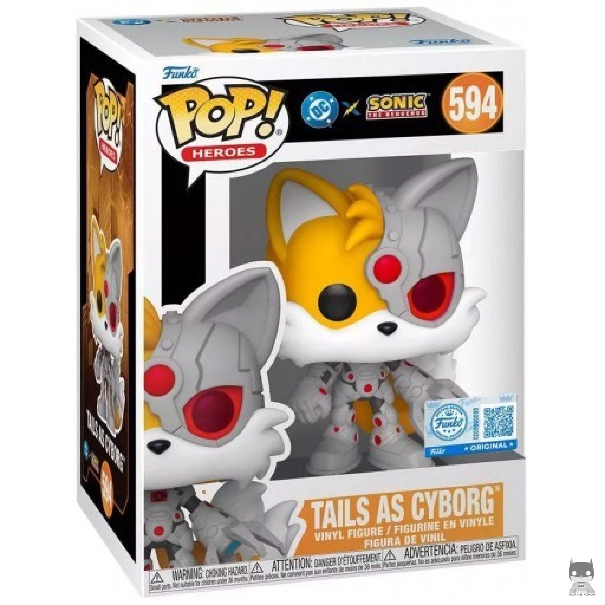 Figura Funko Pop! Tails como Cyborg en su caja