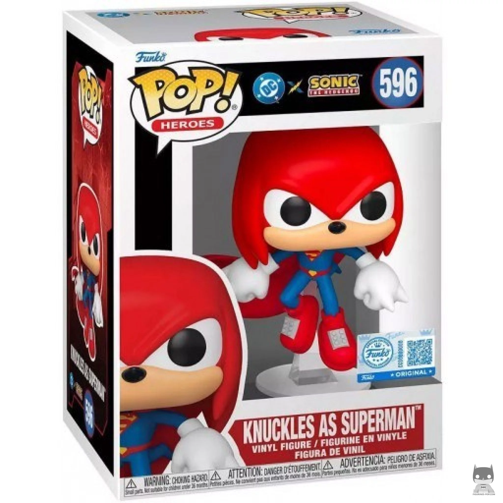 Figura Funko Pop! Knuckles como Superman en su caja