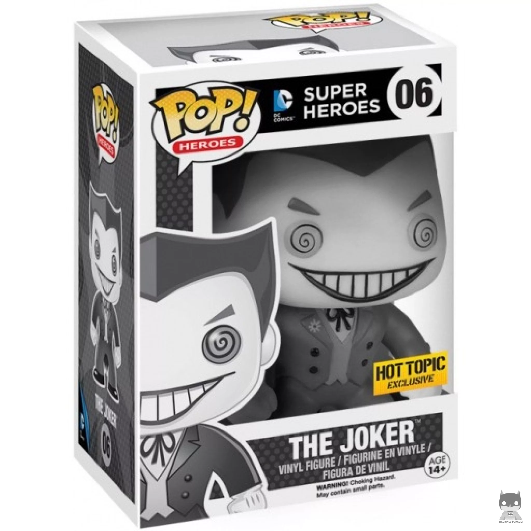 Figura Funko Pop! Joker (Blanco y negro) en su caja