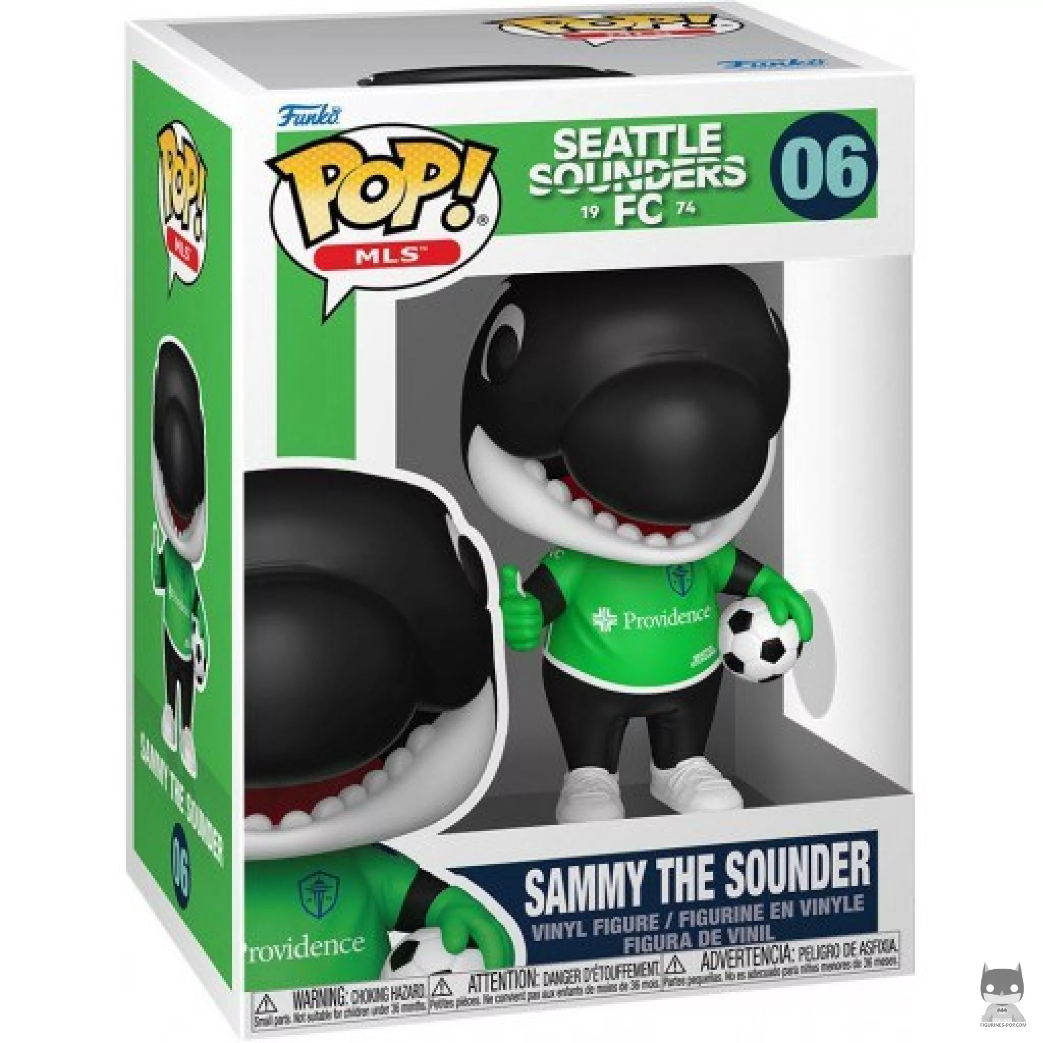Figura Funko Pop! Sammy The Sounder (Seattle Sounders FC) en su caja