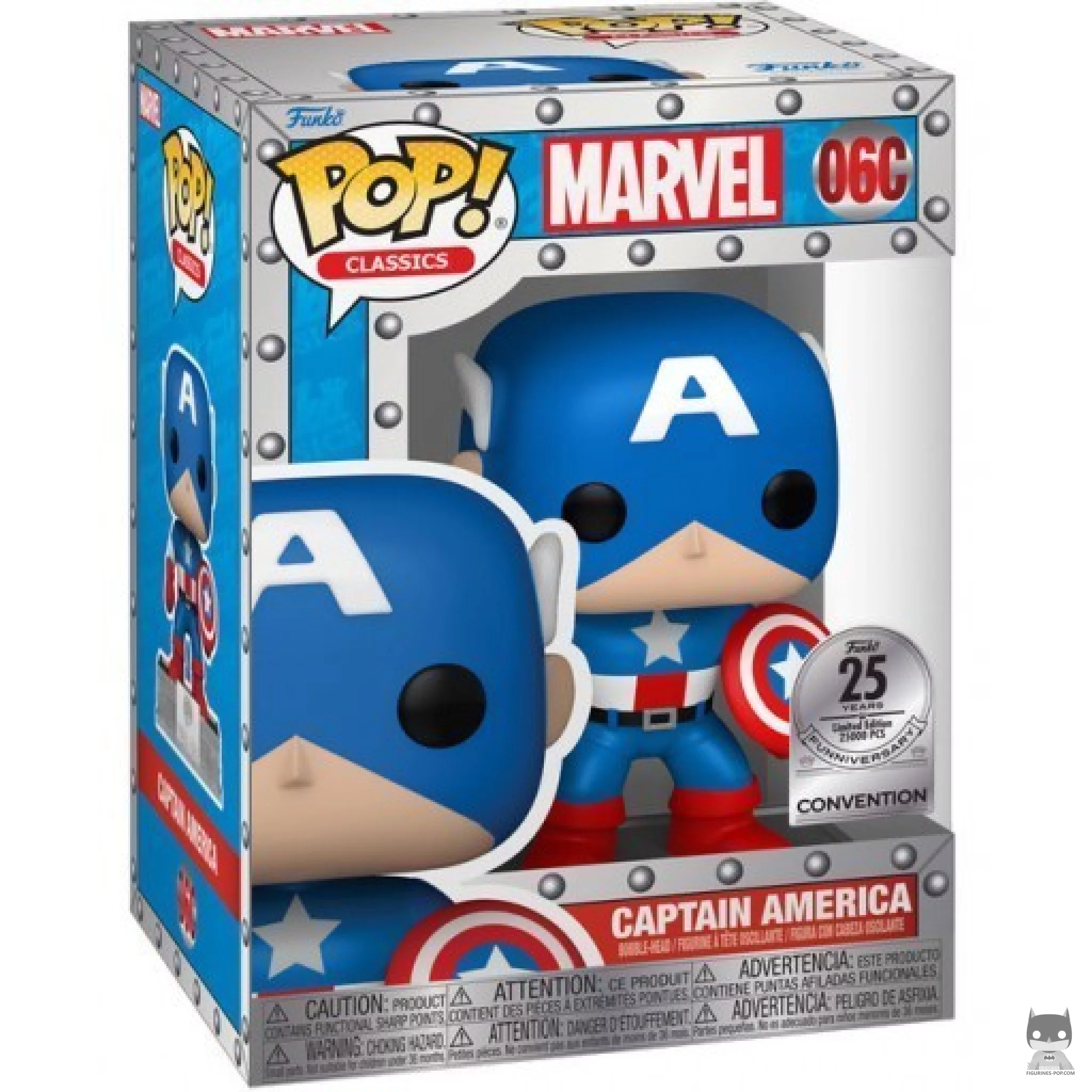 Figura Funko Pop! Capitán América (Especial 25 años) en su caja