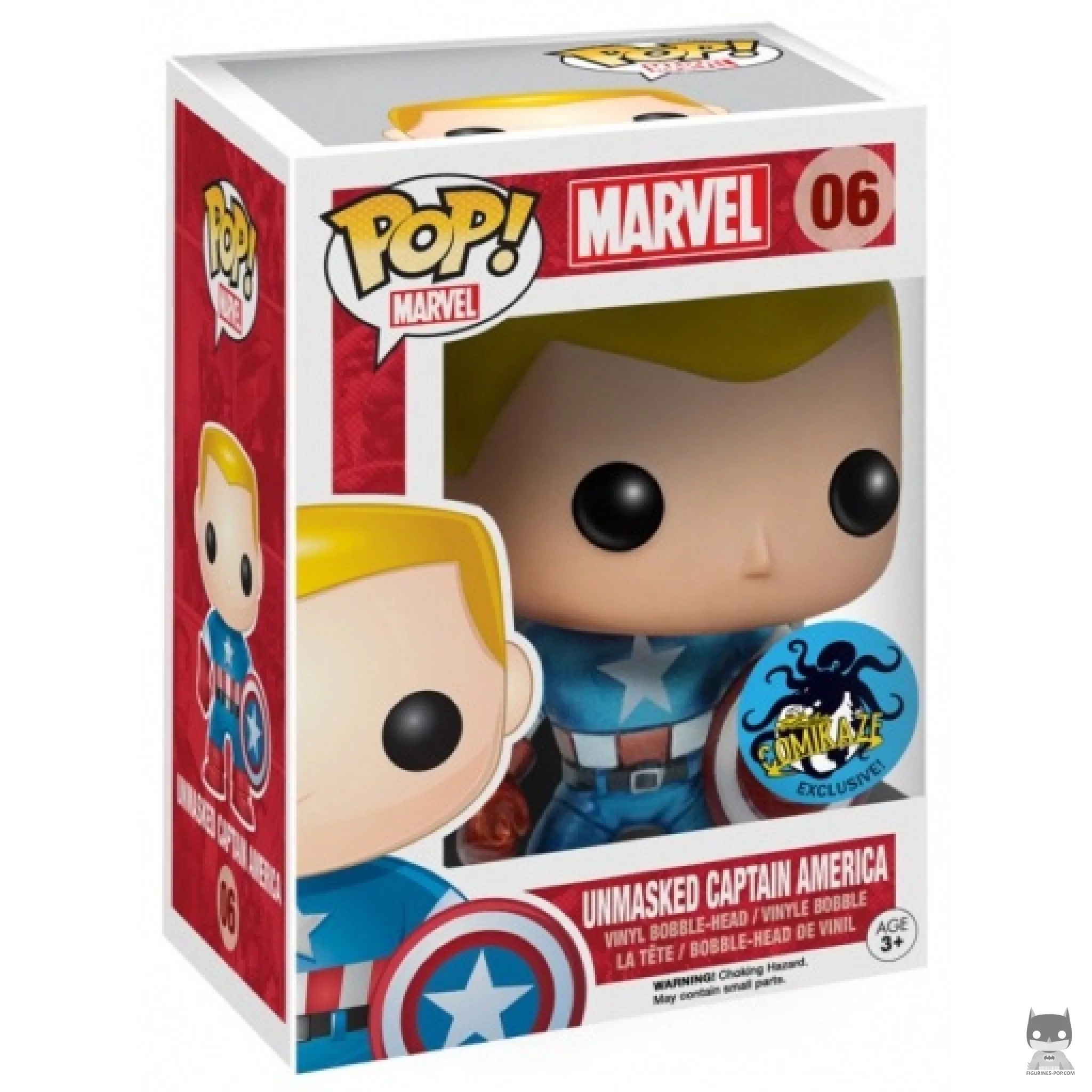 Figura Funko Pop! Capitán América (Metalizado) en su caja