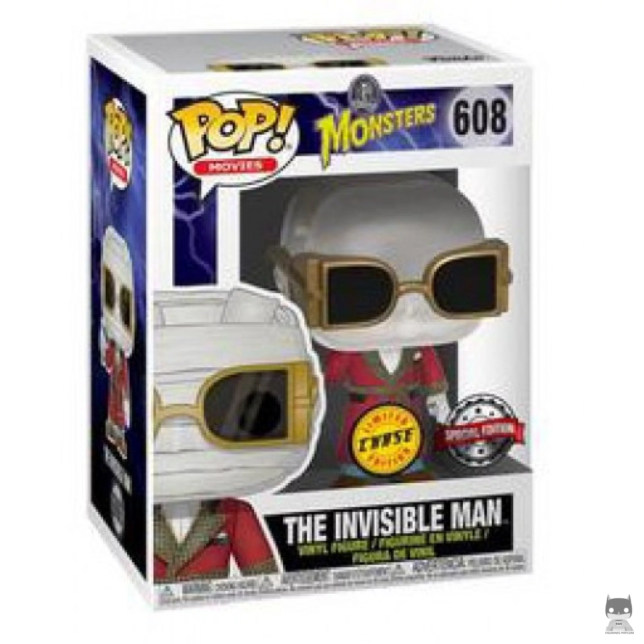 Figura Funko Pop! El hombre invisible transparente (Chase) (Monstruos de Universal)
