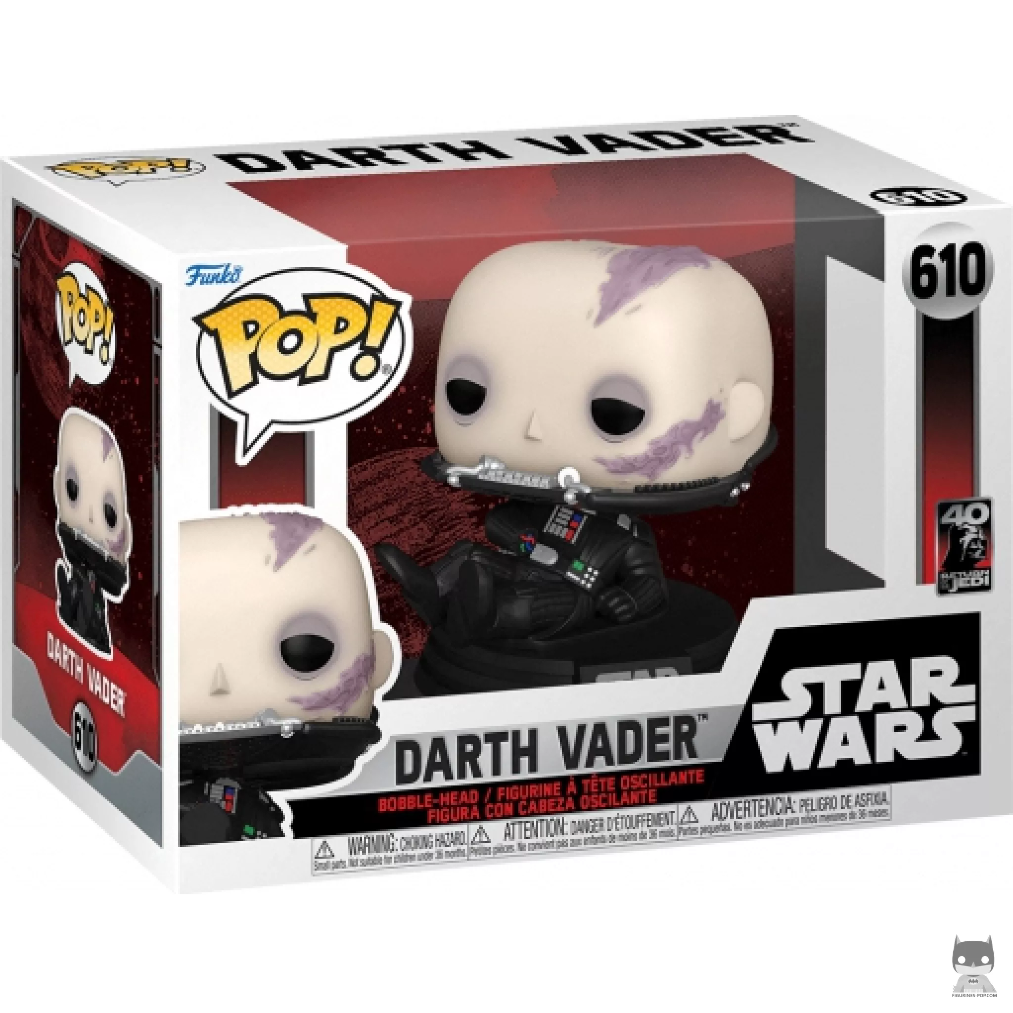 Figura Funko Pop! Darth Vader sin máscara en su caja