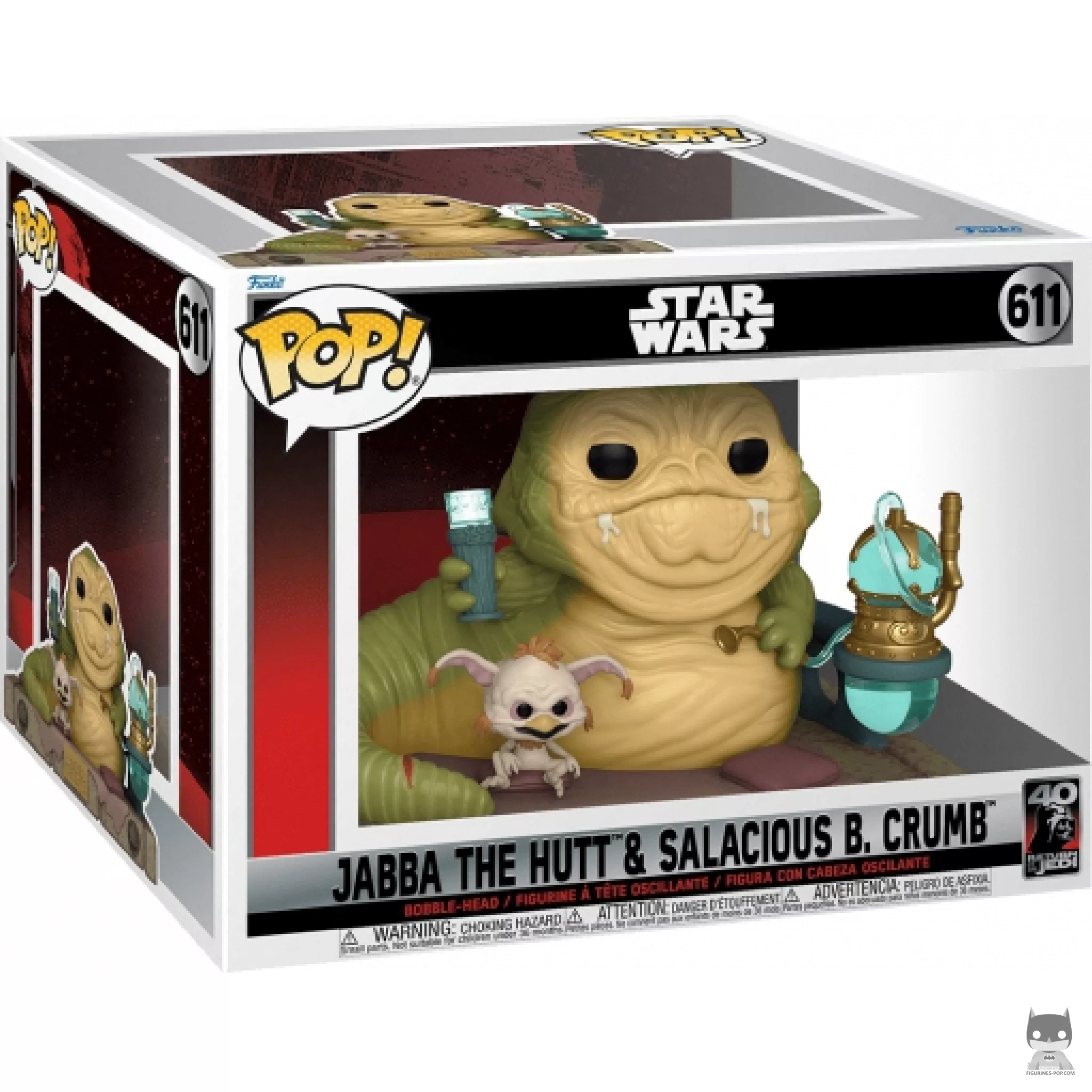 Figura Funko Pop! Jabba el Hutt & Salacious B. Crumb en su caja
