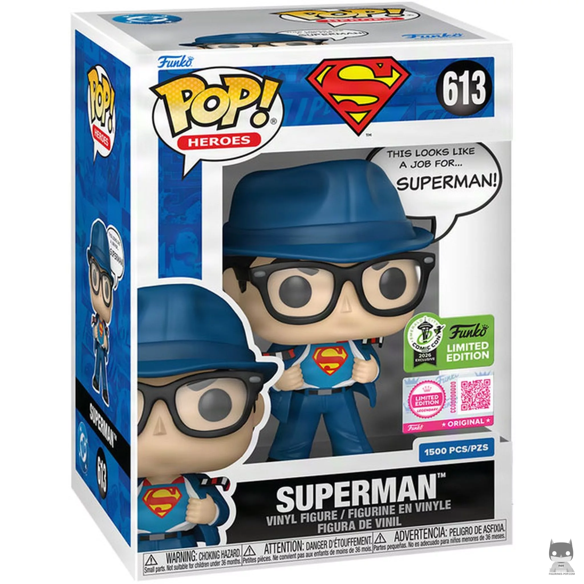 Figura Funko Pop! Superman (¡Esto parece un trabajo para Superman!) en su caja