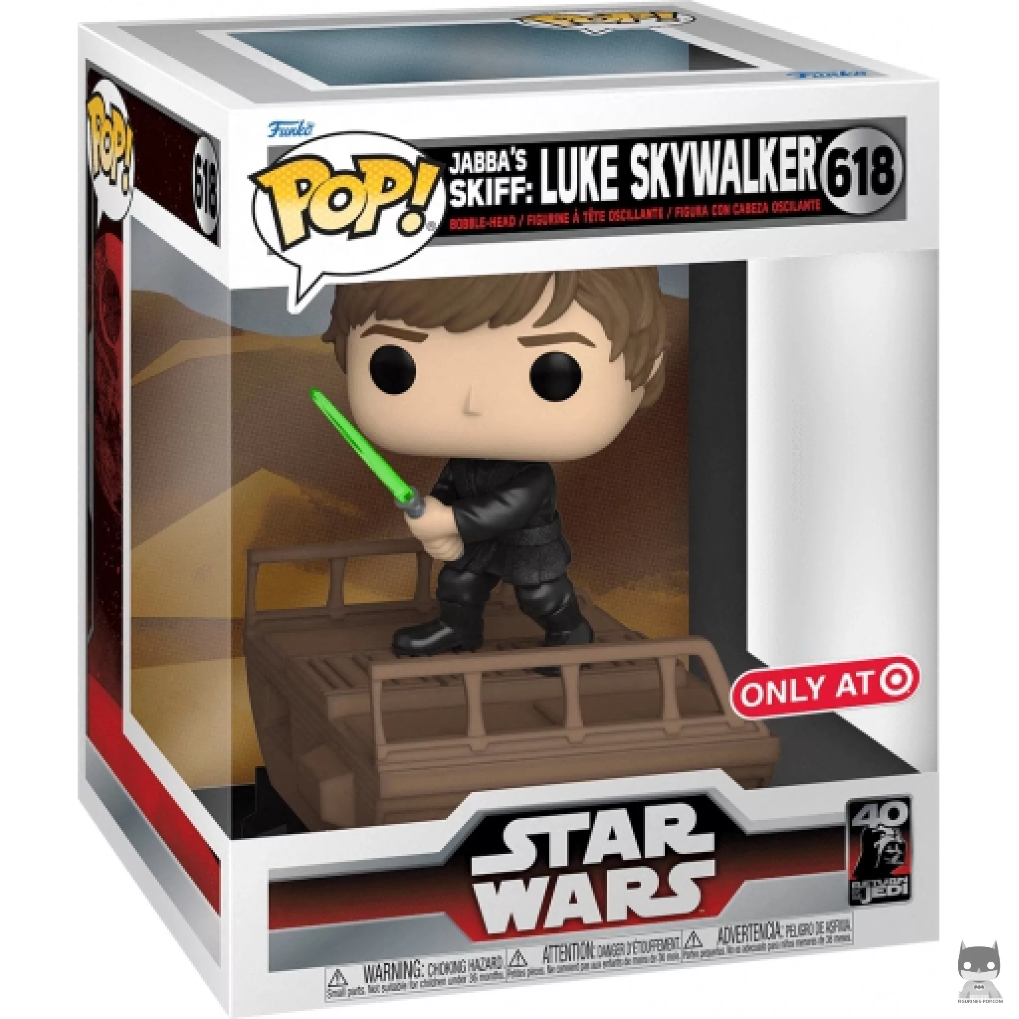 Figura Funko Pop! Esquife de Jabba: Luke Skywalker en su caja
