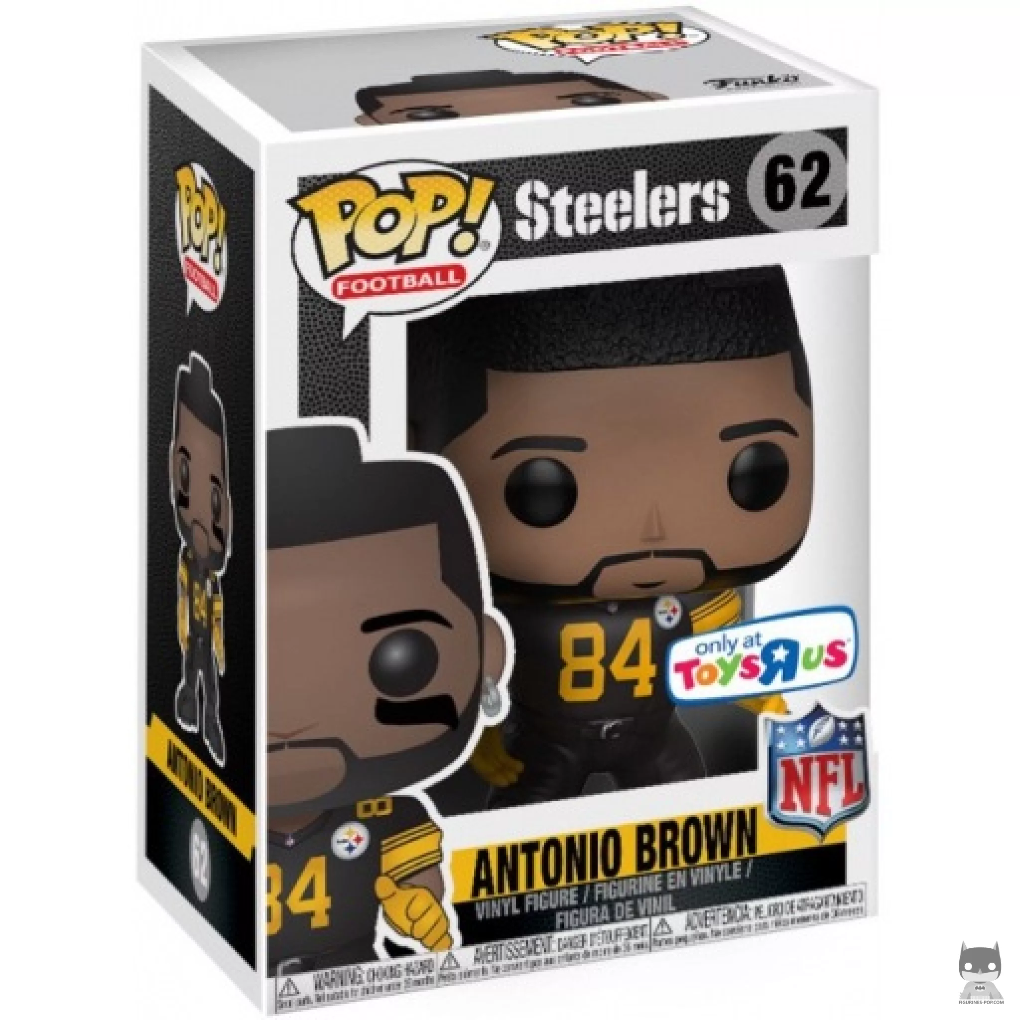 Figura Funko Pop! Antonio Brown (Steelers Color Rush) en su caja