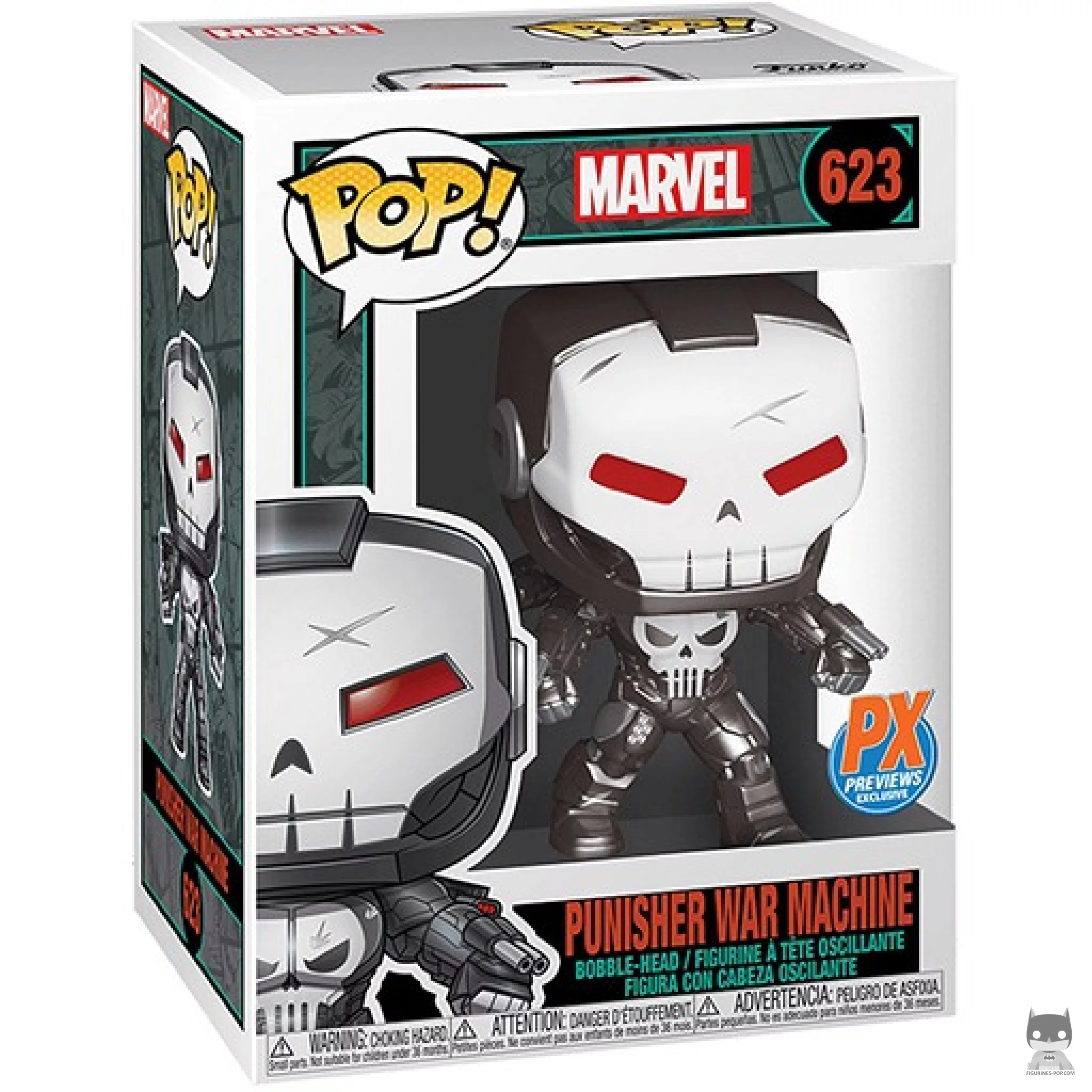Figura Funko Pop! Punisher War Machine (Metalizado) en su caja