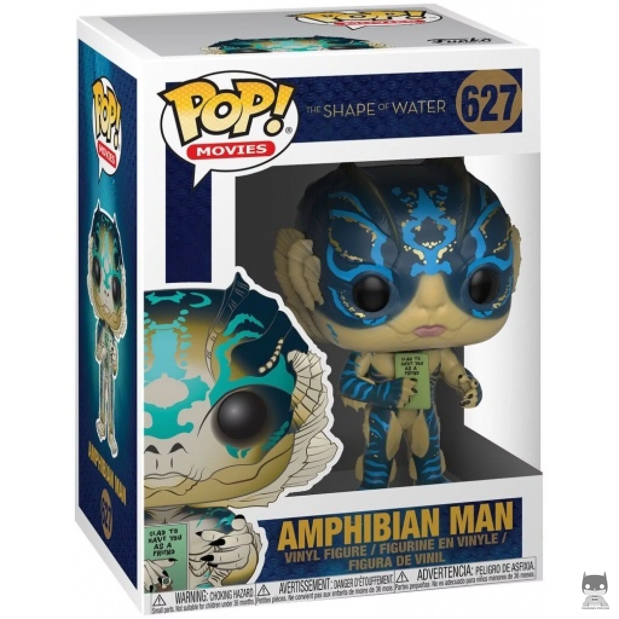 Figura Funko Pop! Hombre anfibio con tarjeta en su caja