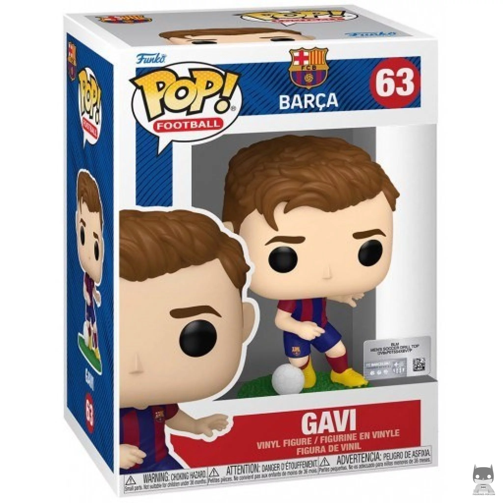 Figura Funko Pop! Gavi (FC Barcelona) en su caja