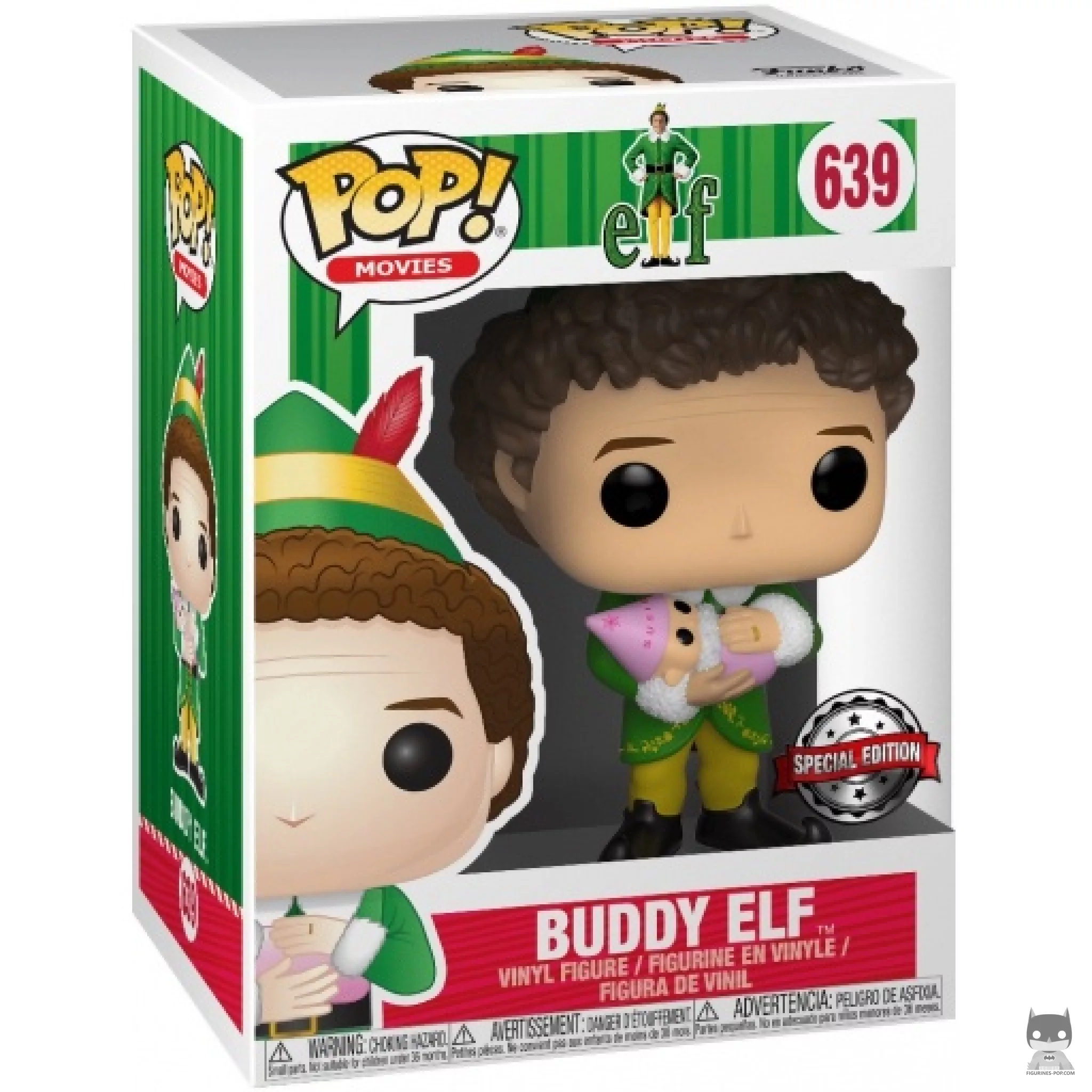 Figura Funko Pop! Buddy el Elfo con Baby en su caja