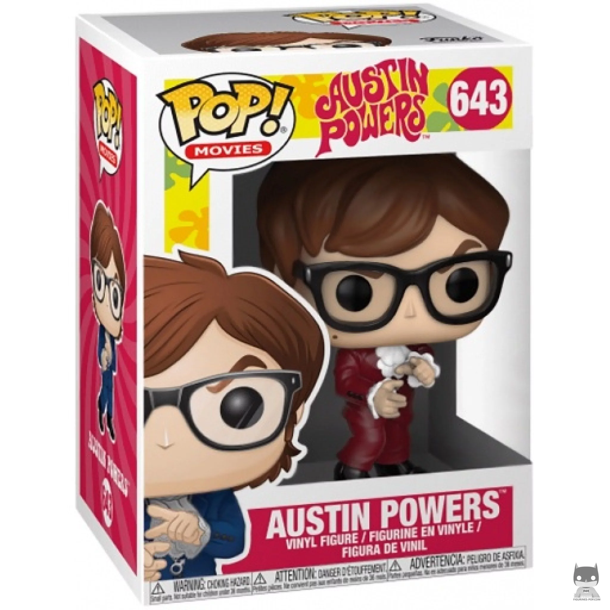 Figura Funko Pop! Austin Powers (Traje rojo) en su caja