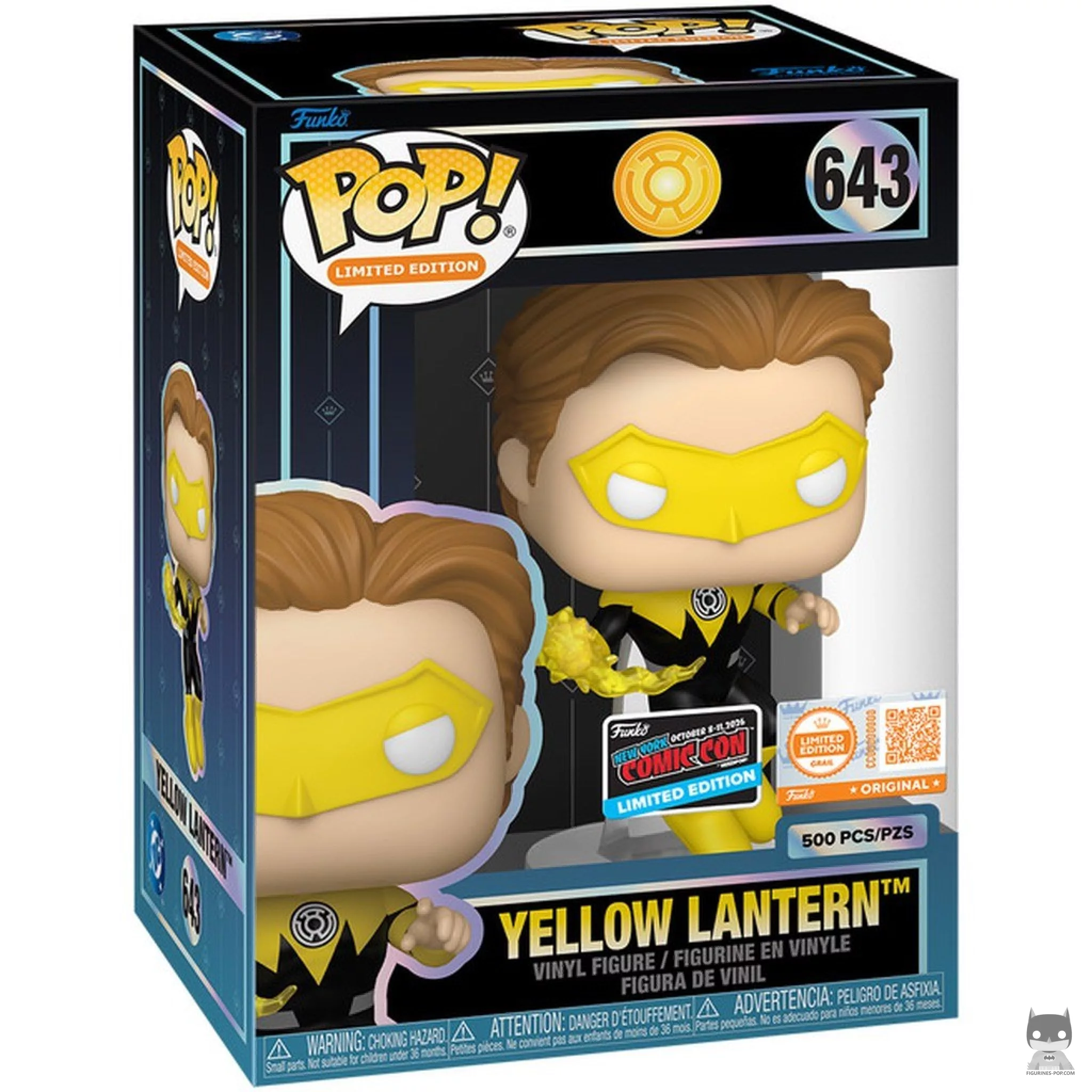 Figura Funko Pop! Linterna Amarilla en su caja