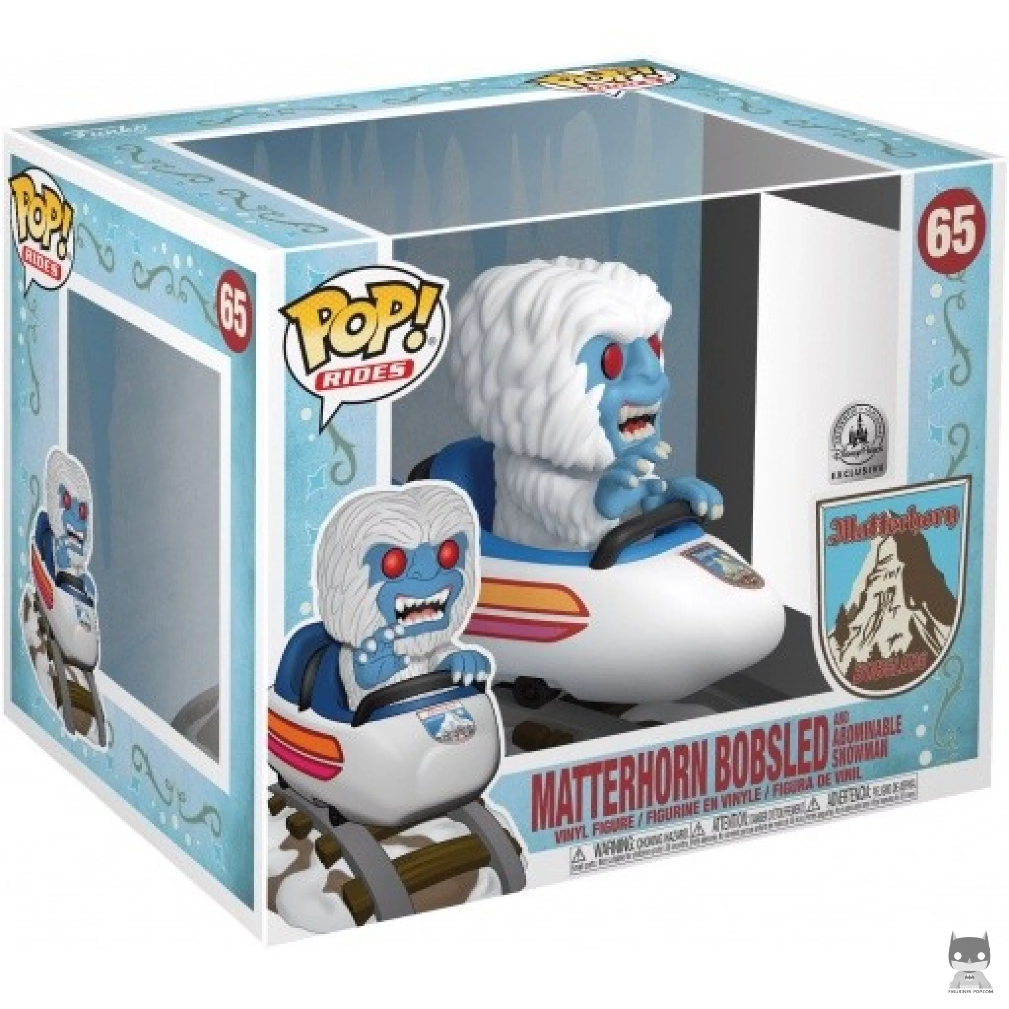 Figura Funko Pop! Matterhorn Bobsled & el Abominable Hombre de las Nieves en su caja