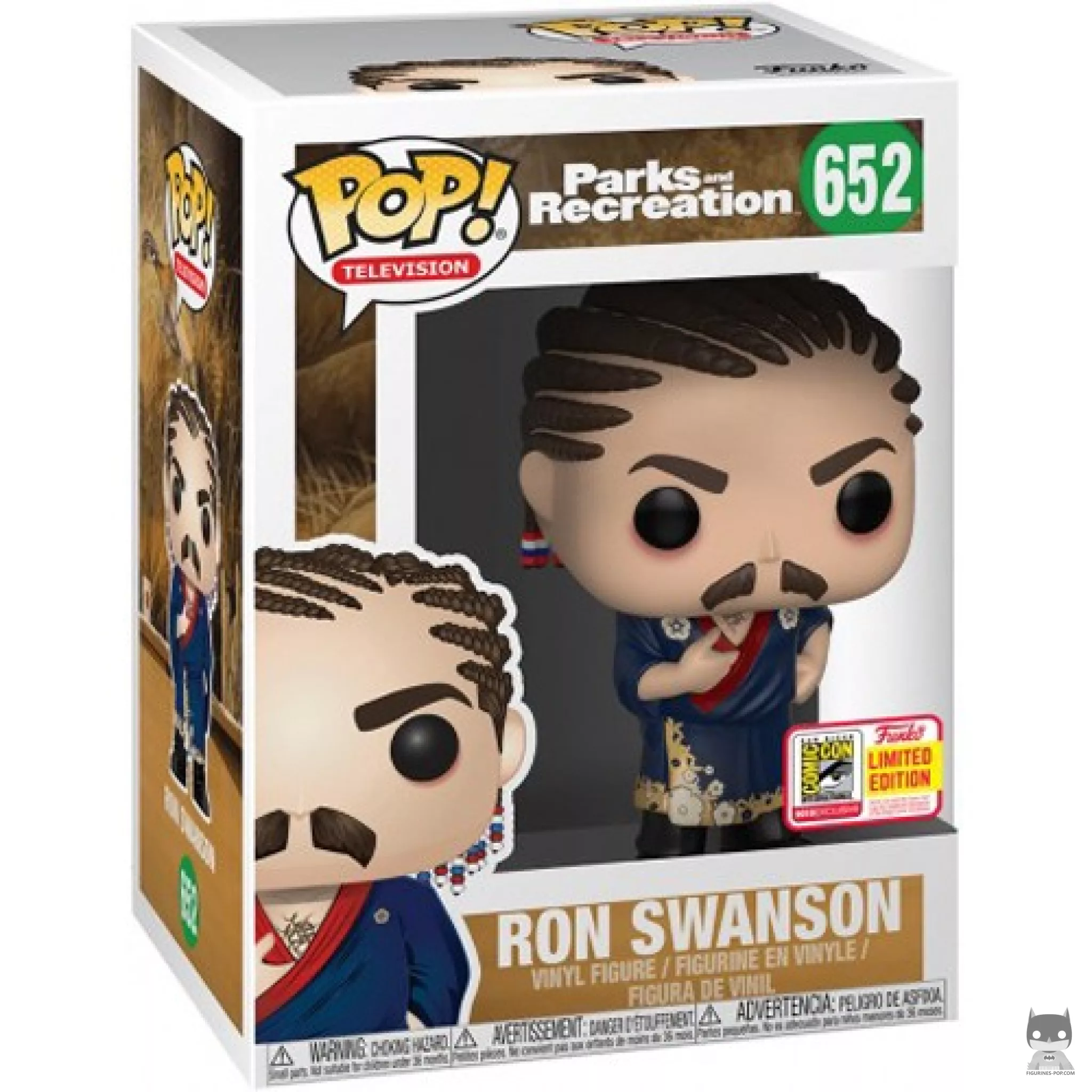 Figura Funko Pop! Ron Swanson (con trenzas) en su caja