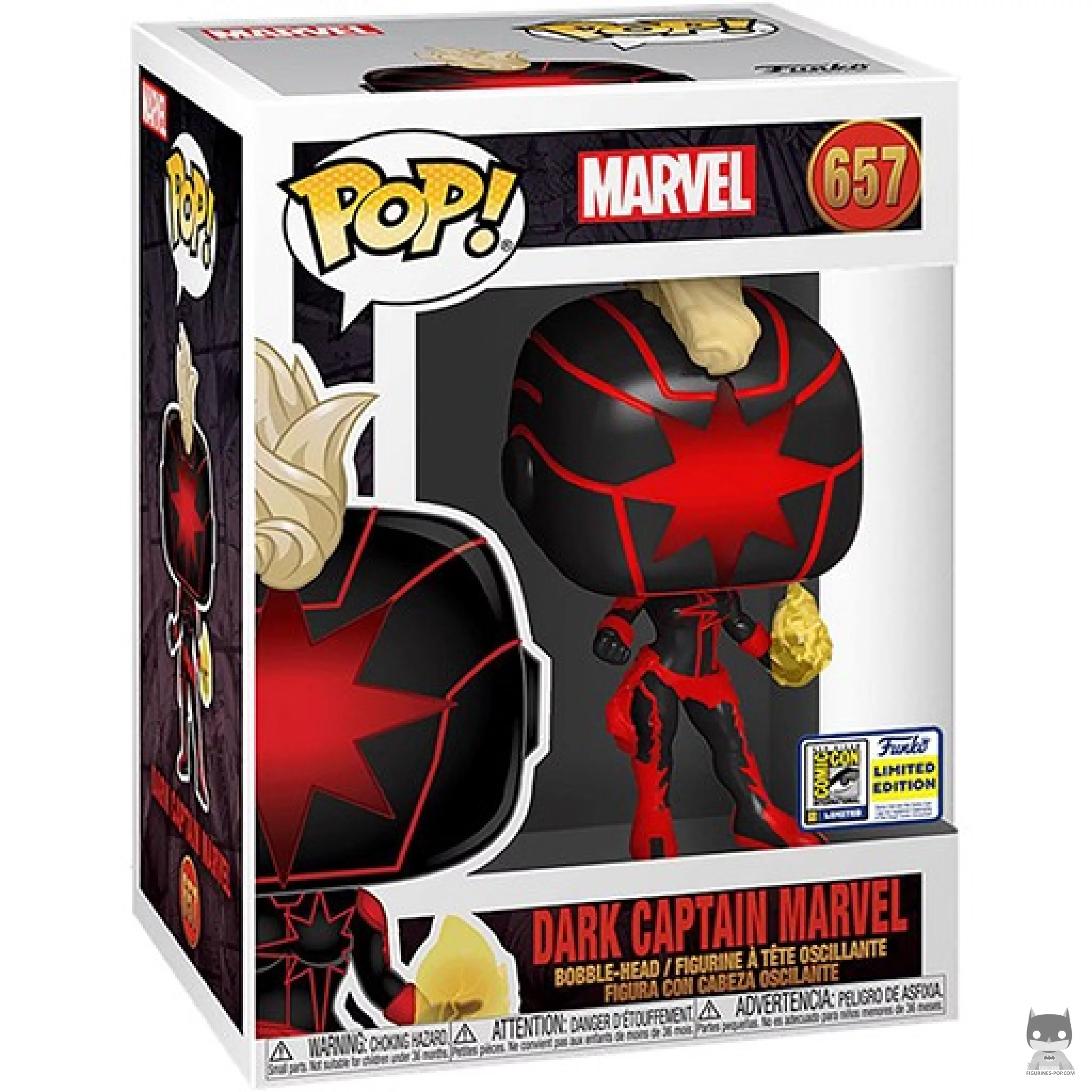 Figura Funko Pop! Capitana Marvel Oscura en su caja