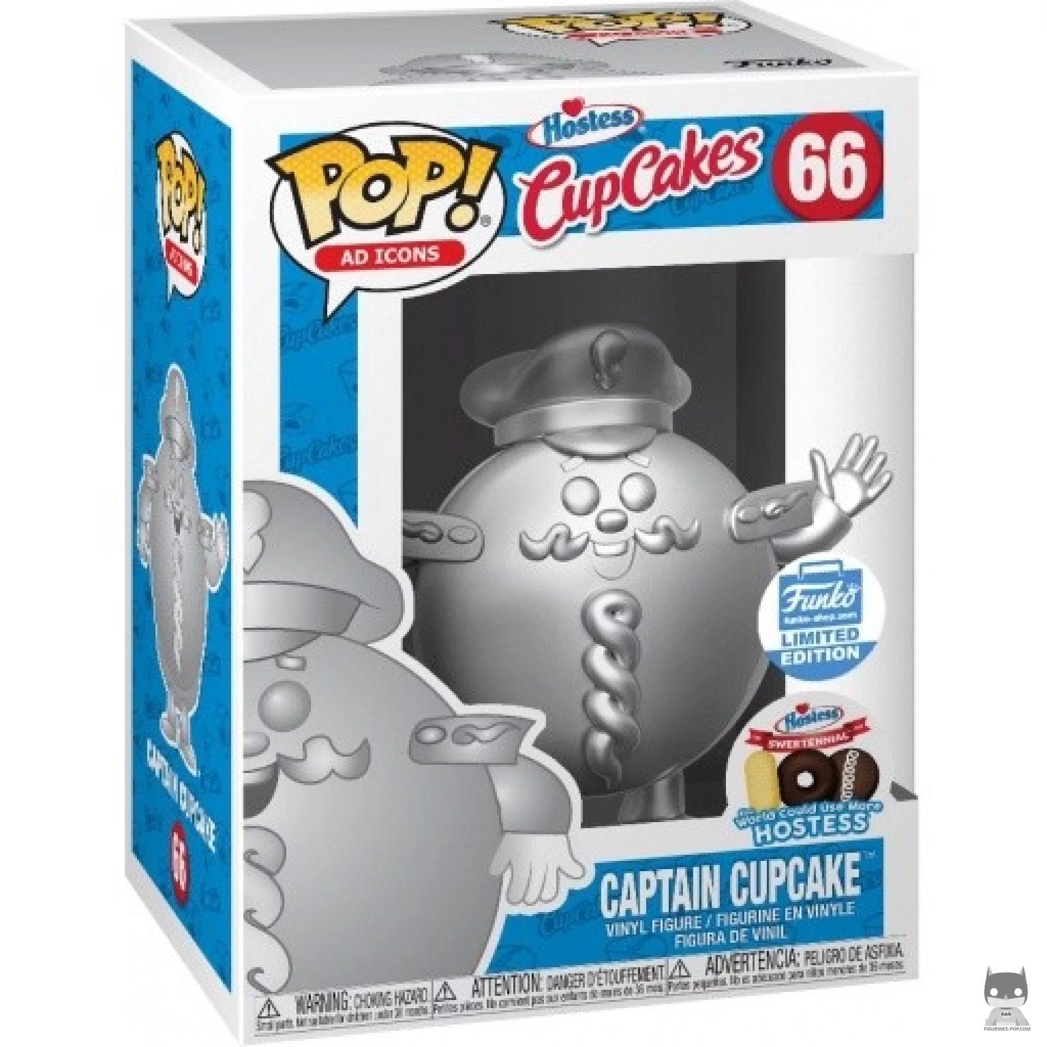 Figura Funko Pop! Captain Cupcake (Platino) en su caja