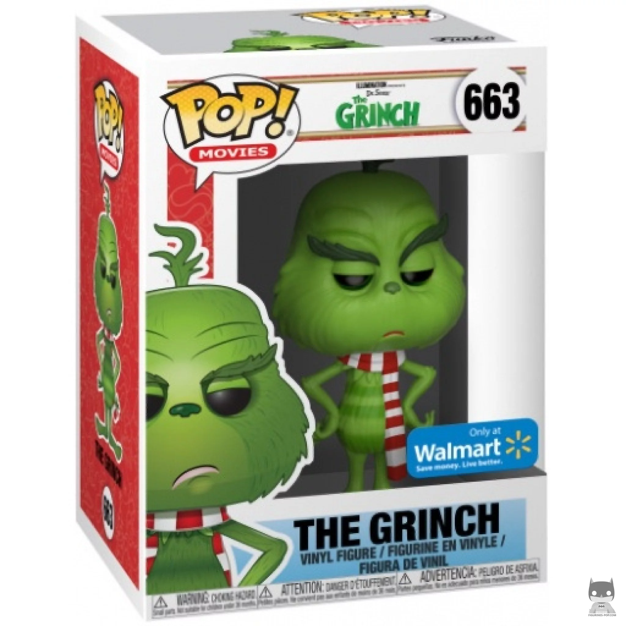 Figura Funko Pop! El Grinch con bufanda en su caja