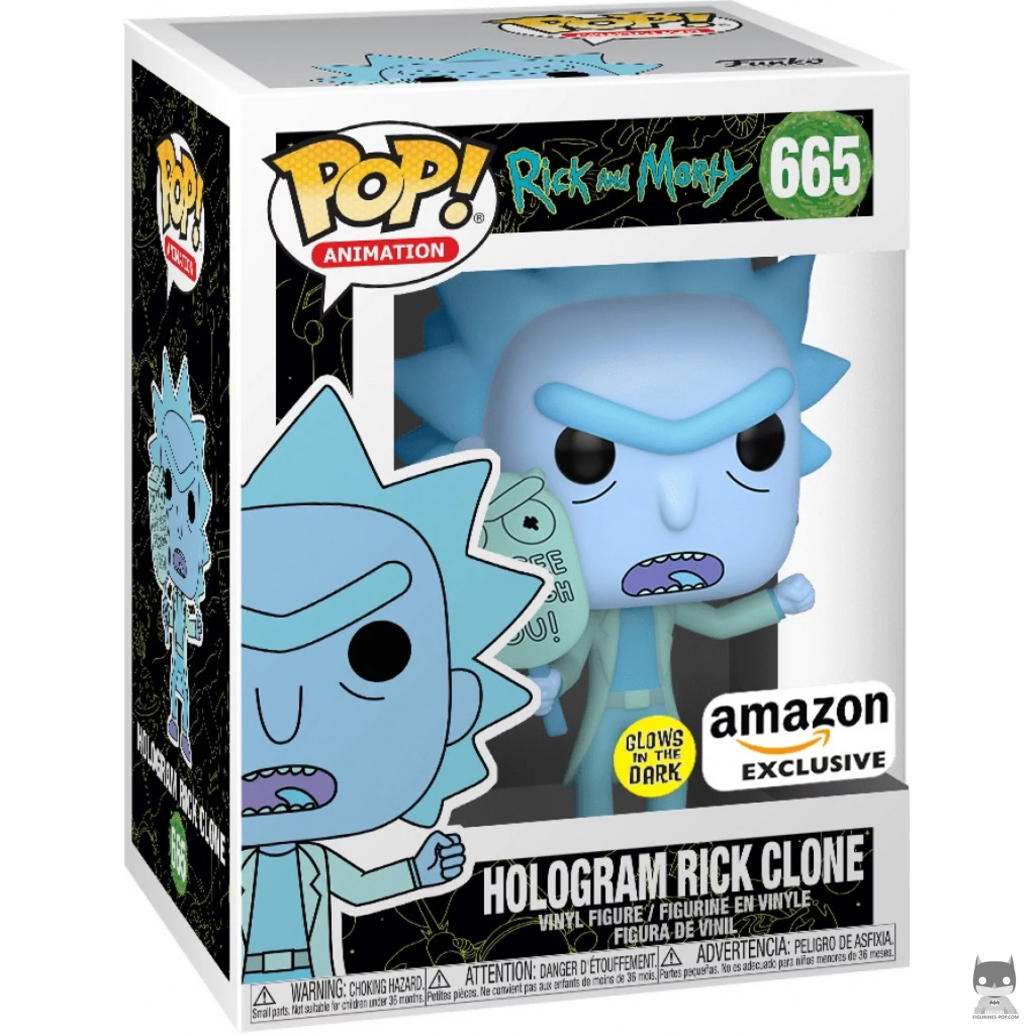 Figura Funko Pop! Clon holograma de Rick en su caja