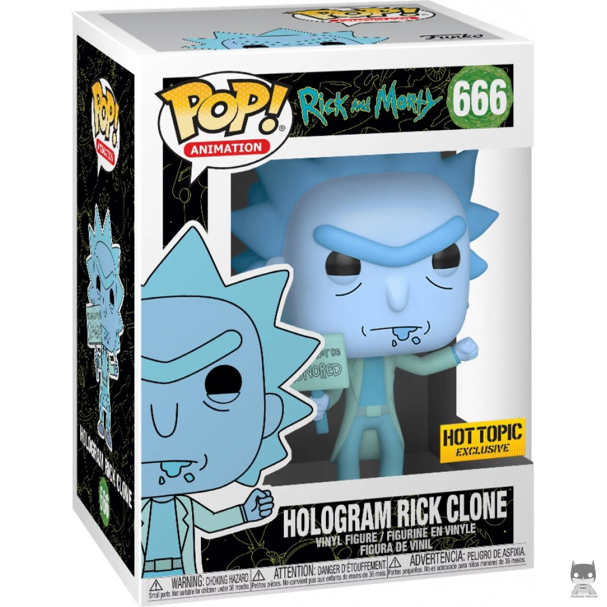 Figura Funko Pop! Clon holograma de Rick en su caja