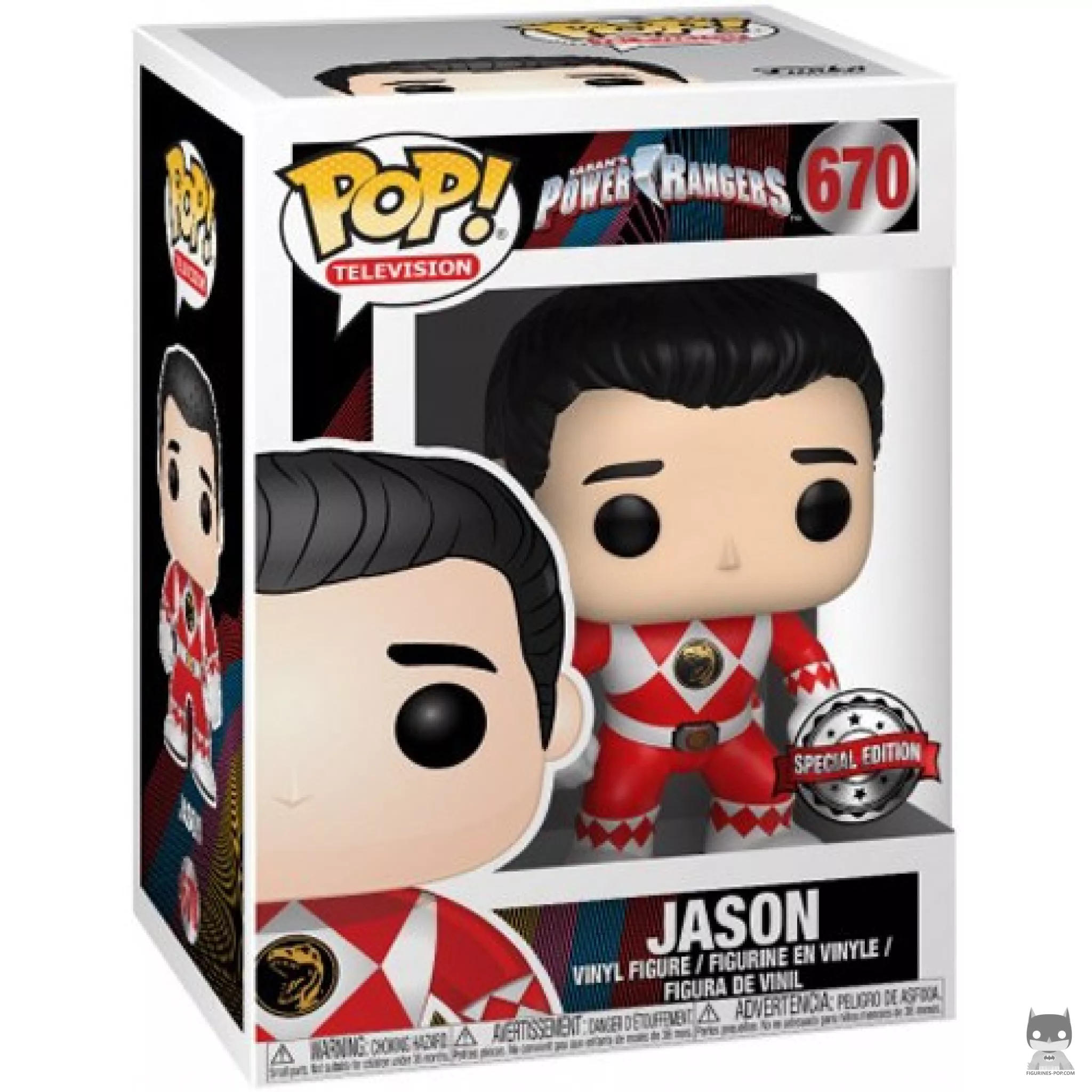 Figura Funko Pop! Jason Ranger Rojo (sin casco) en su caja