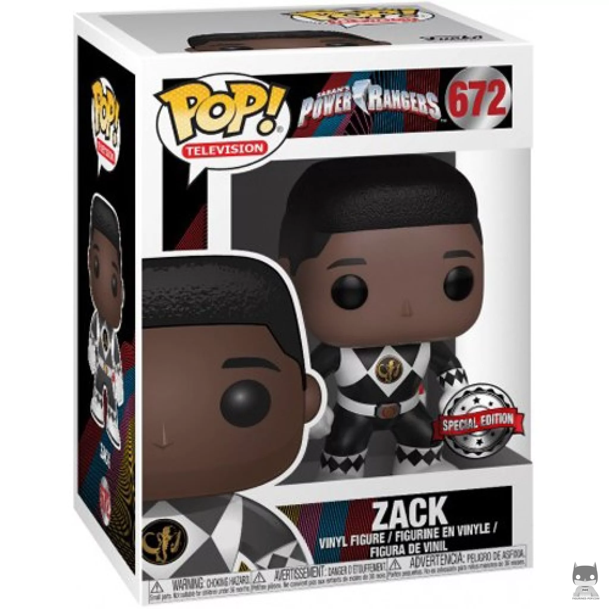Figura Funko Pop! Zack Ranger Negro (sin casco) en su caja