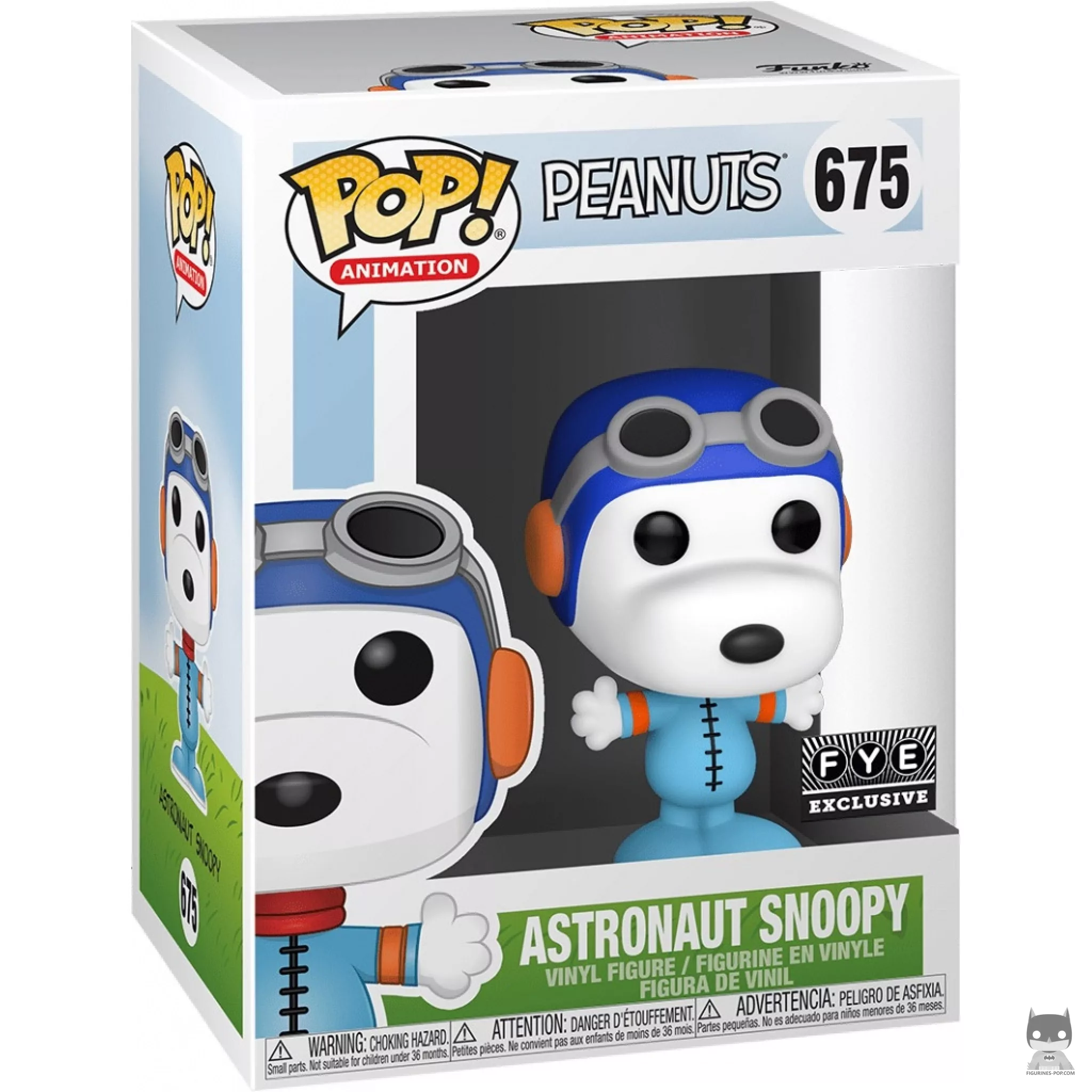 Figura Funko Pop! Snoopy astronauta (Azul) en su caja