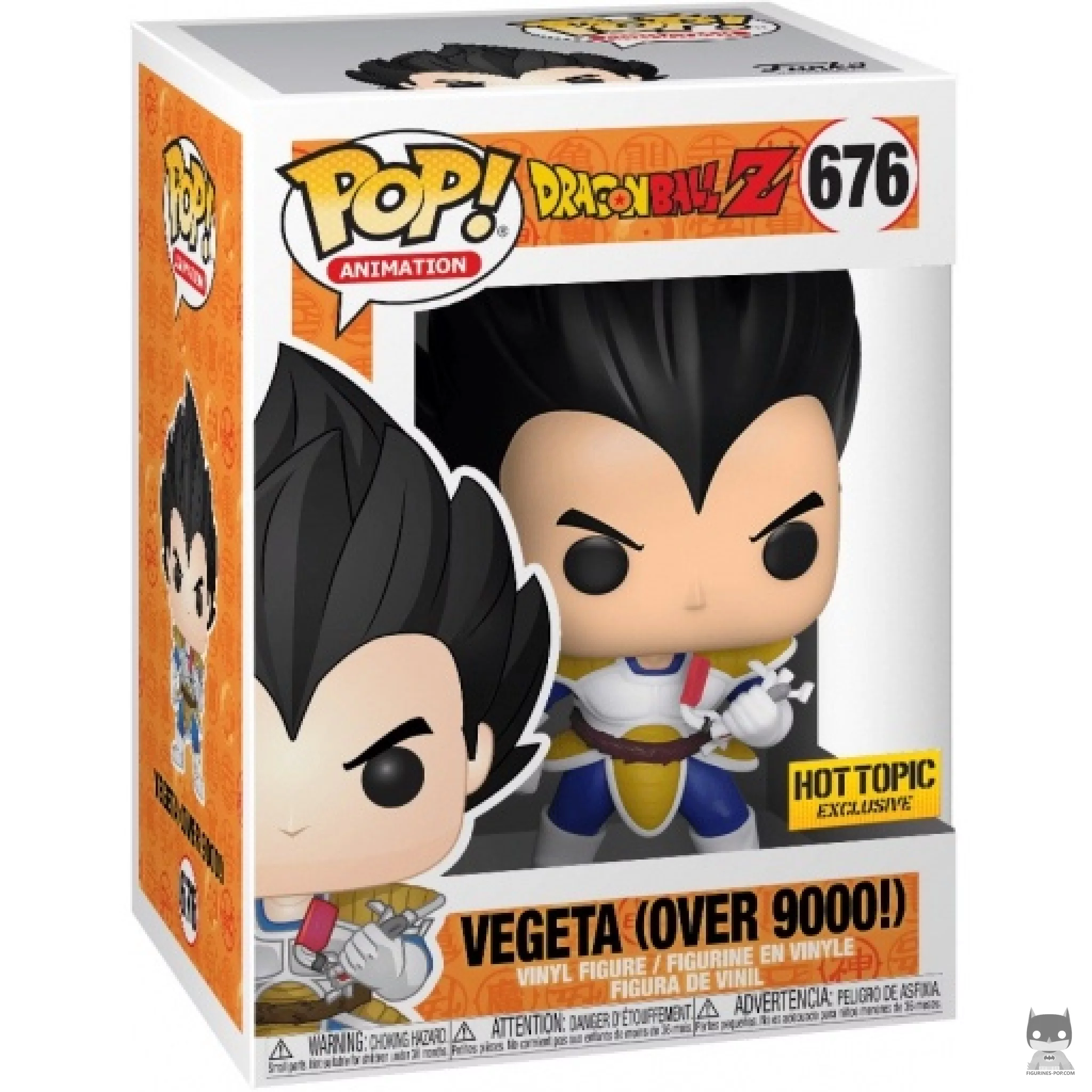 Figura Funko Pop! Vegeta ¡Más de 8000! en su caja