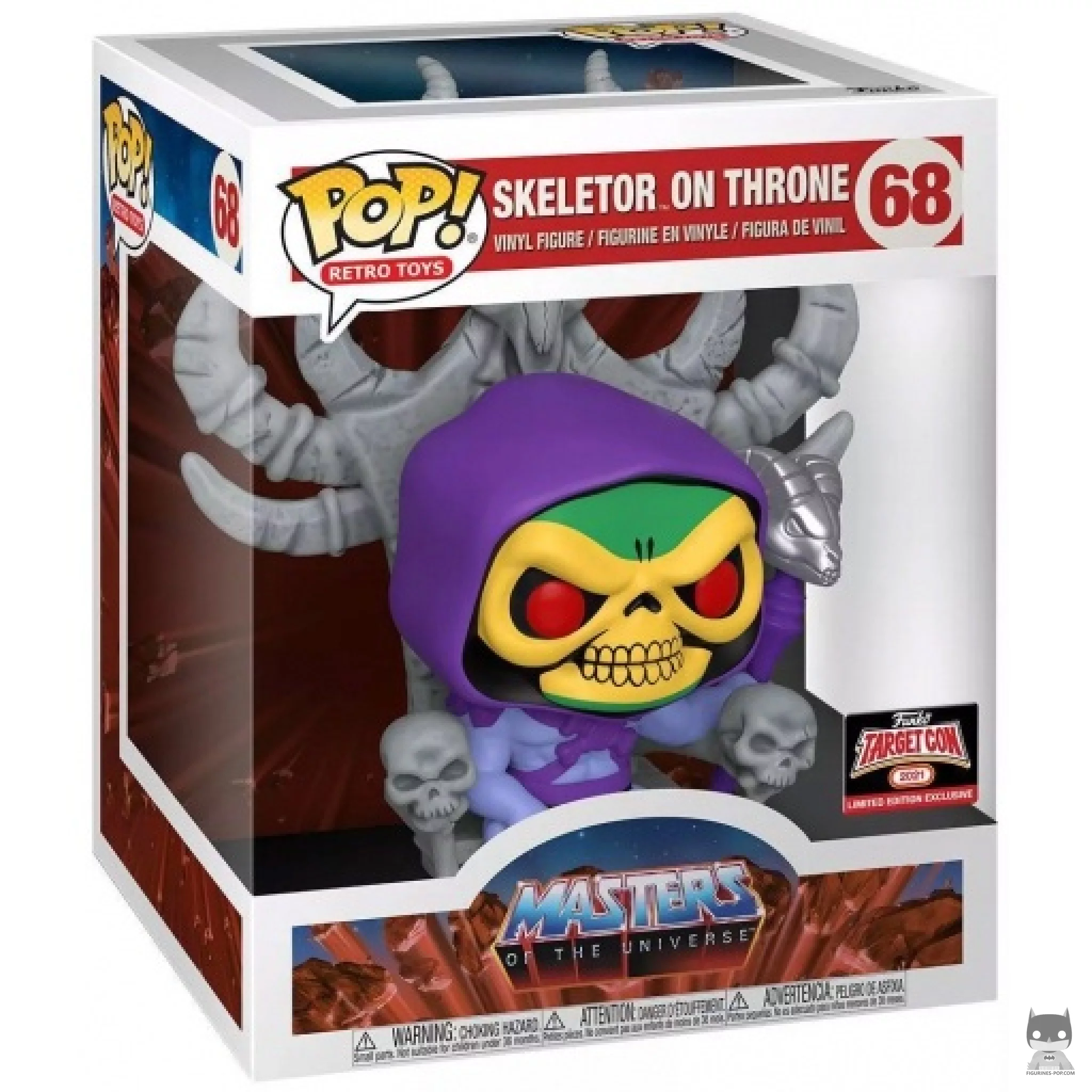 Figura Funko Pop! Skeletor en el trono (Supersized) en su caja