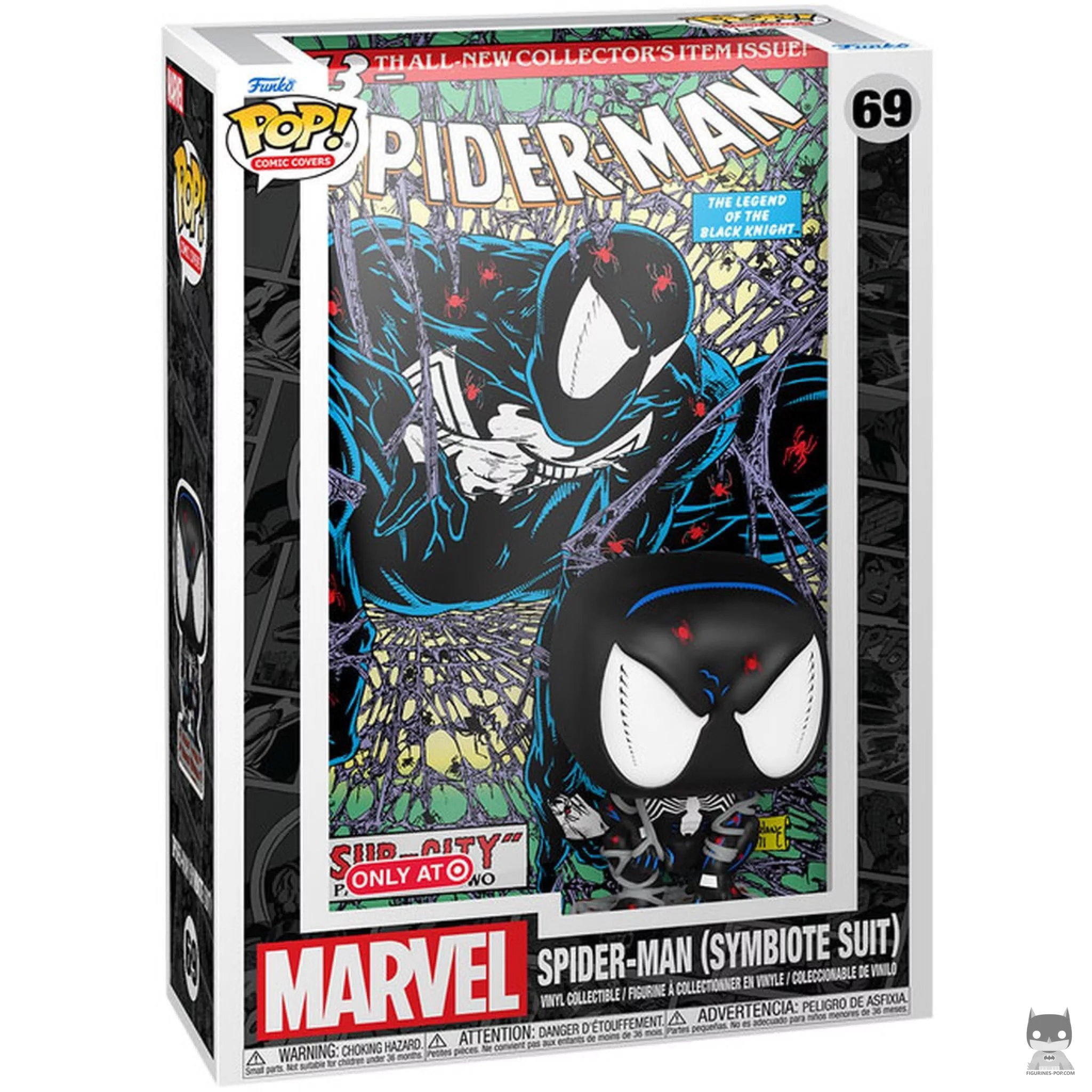 Figura Funko Pop! Spider-Man (Traje simbionte) en su caja