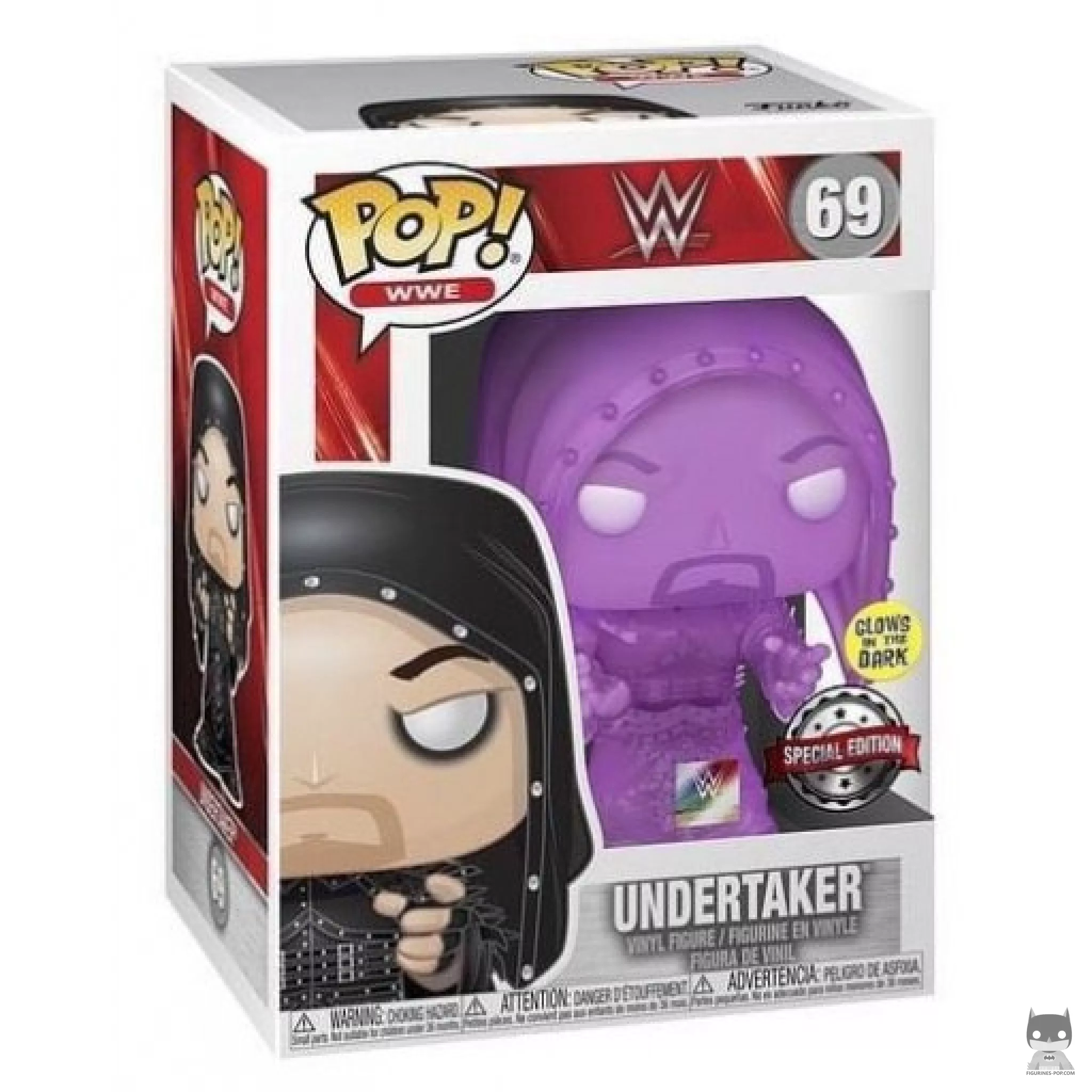 Figura Funko Pop! Undertaker (Morado) (Translúcido) en su caja