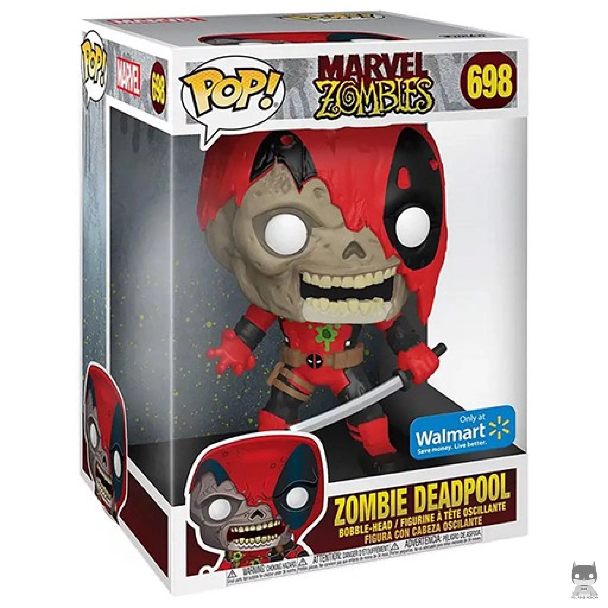 Figura Funko Pop! Deadpool zombi (Supersized) en su caja