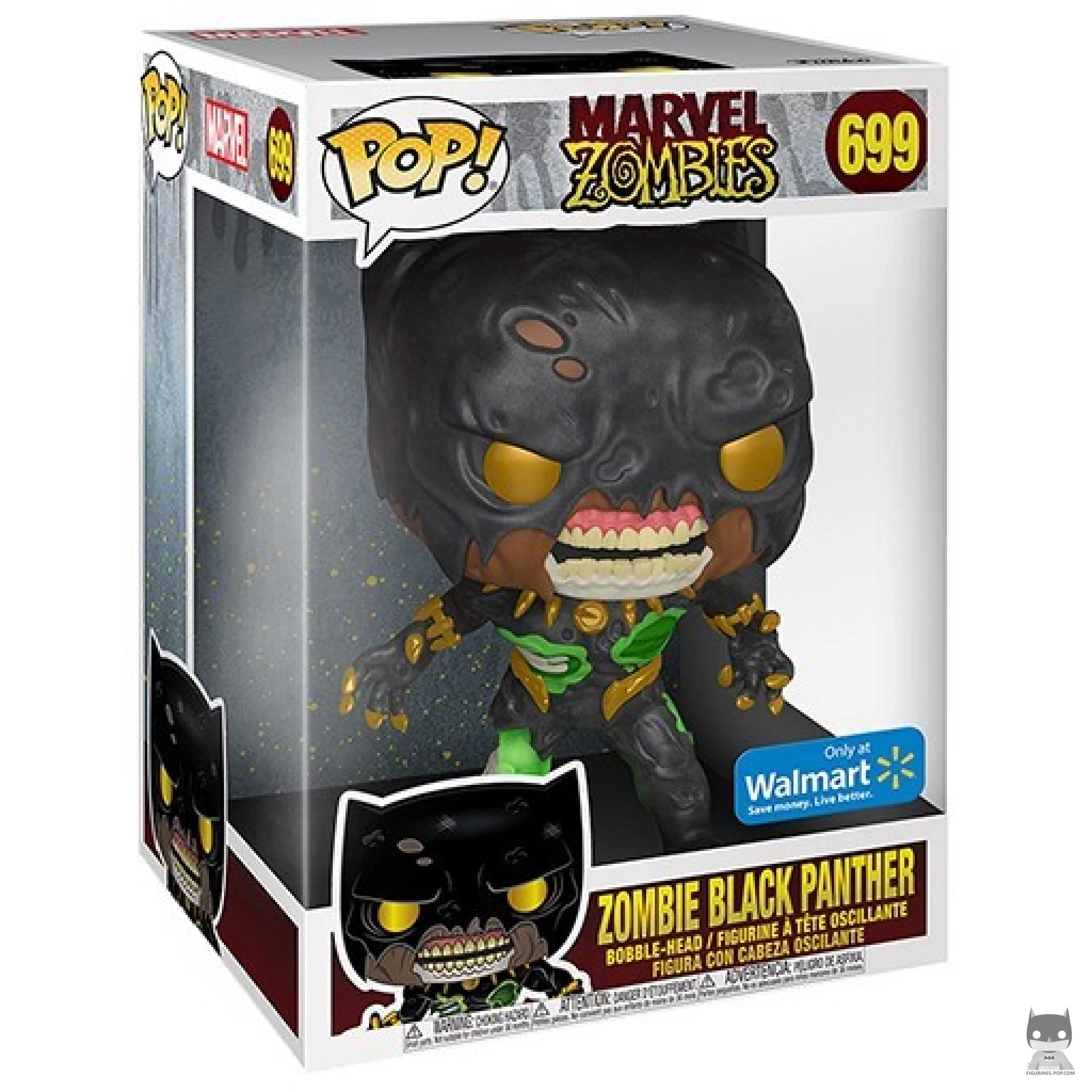 Figura Funko Pop! Black Panther zombi (Supersized) en su caja