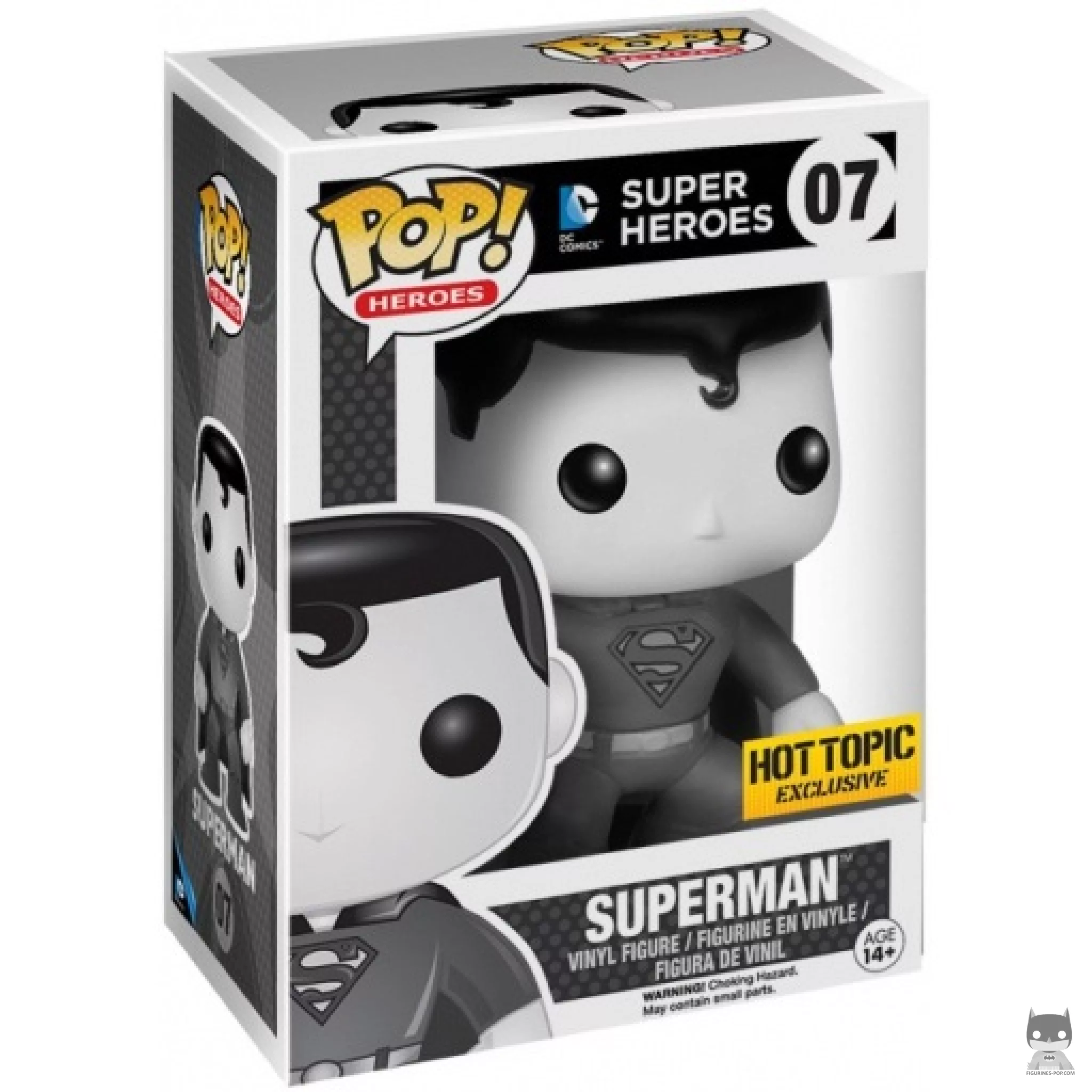 Figura Funko Pop! Superman (Blanco y negro) en su caja